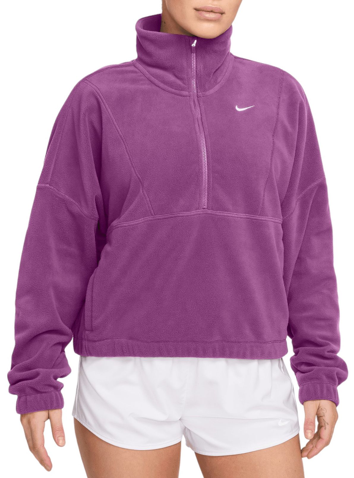 Nike Women's One Therma-FIT Oversized 1/2-Zip Fleece Top