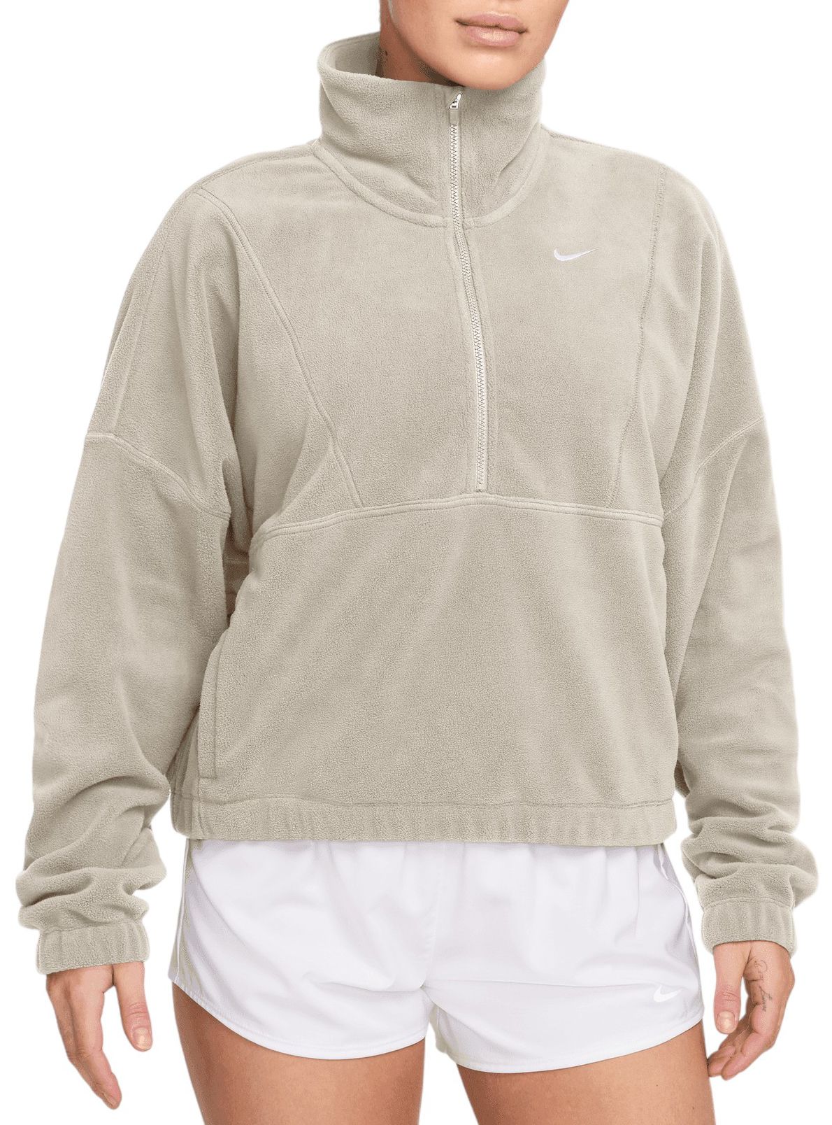 Nike Women's One Therma-FIT Oversized 1/2-Zip Fleece Top