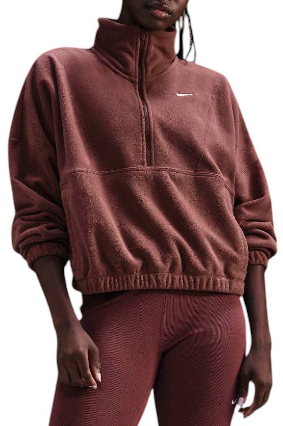 Nike Women's One Therma-FIT Oversized 1/2-Zip Fleece Top
