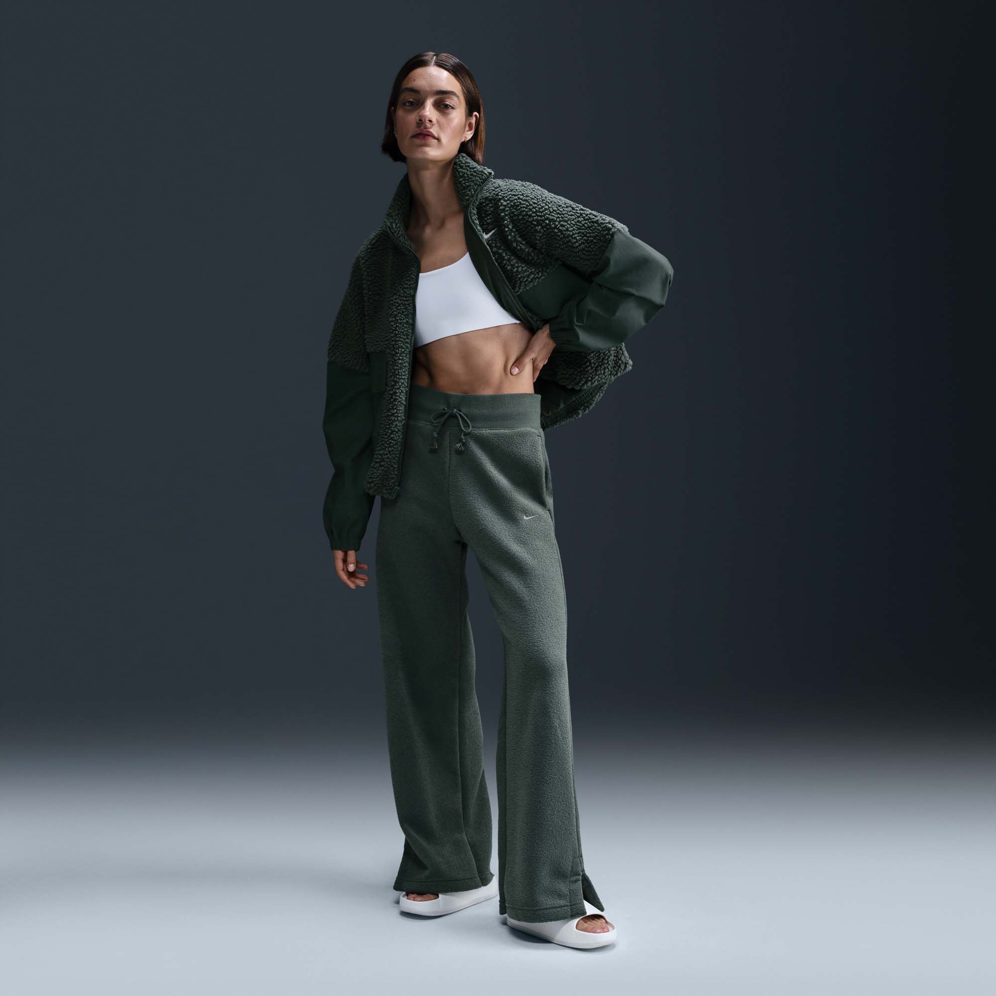 Nike Women's Sportswear Phoenix Fleece Plush Wide Leg Pants