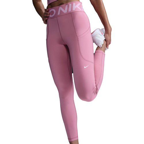 Nike Women's Pro Mid-Rise Mesh-Paneled Leggings Dick's Sporting