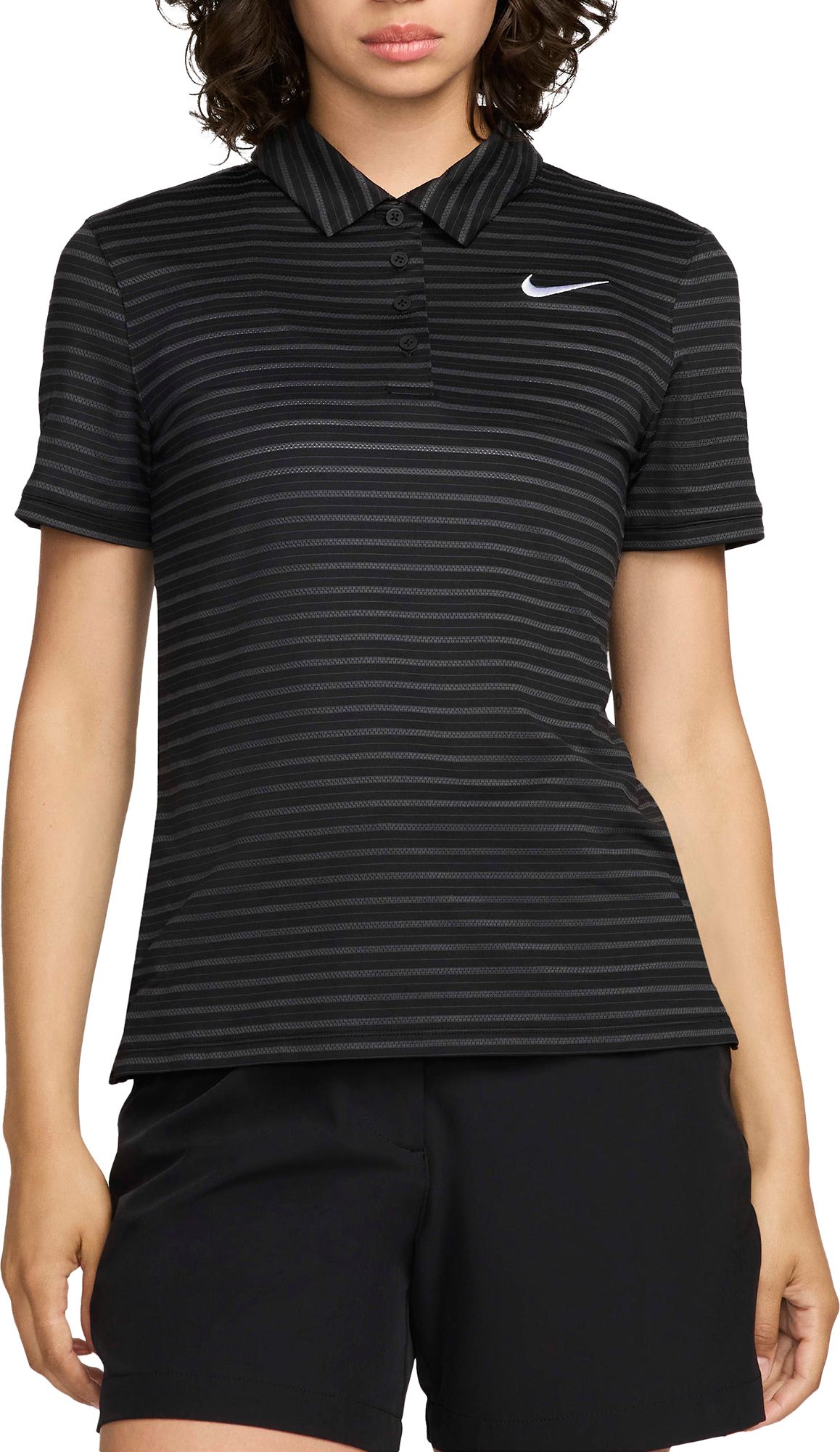 Nike Women's Short Sleeve Dri-FIT Victory Striped Golf Polo