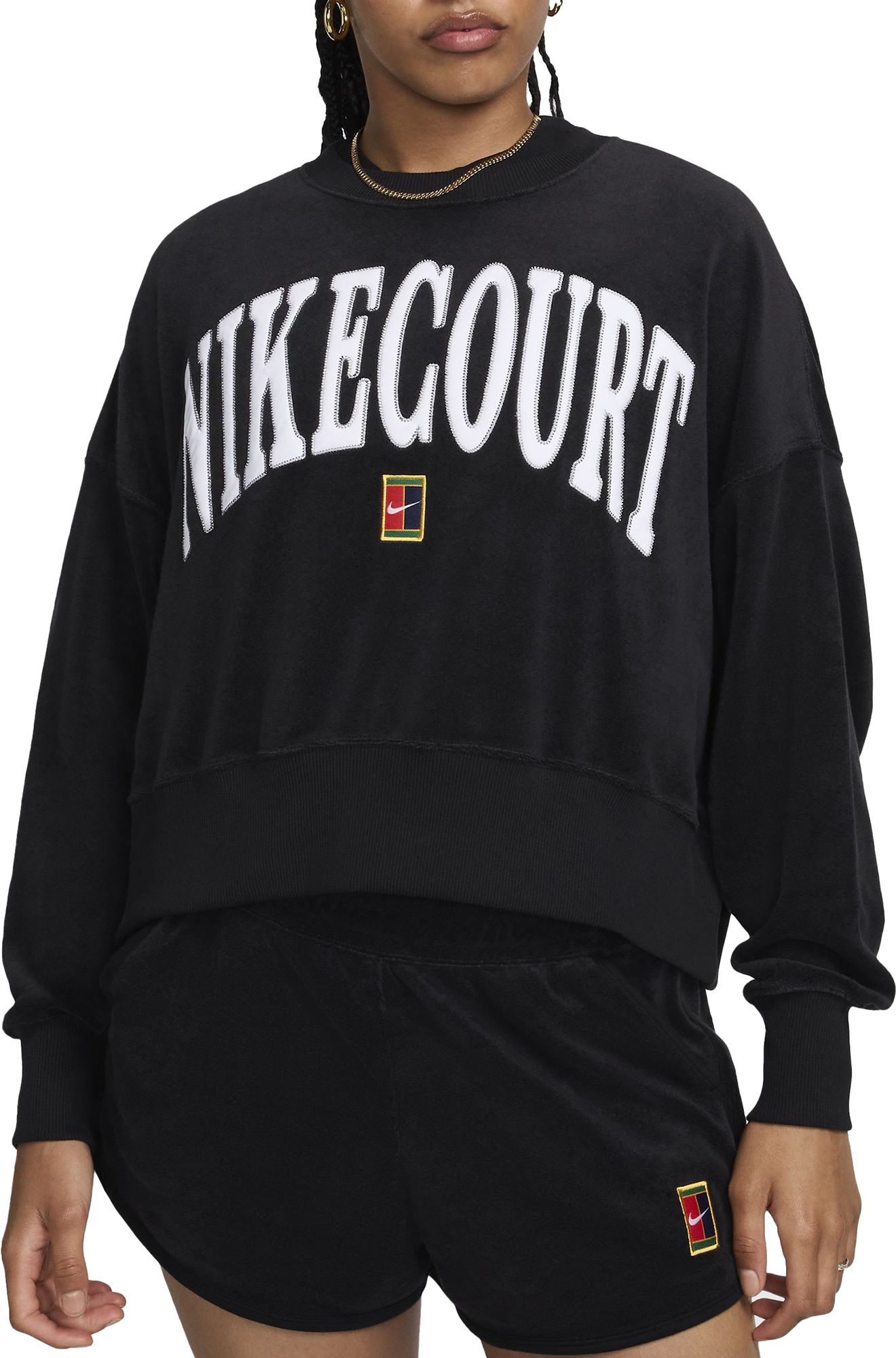 Nike Women's NikeCourt Heritage Over-Oversized Fleece Graphic Tennis Sweatshirt