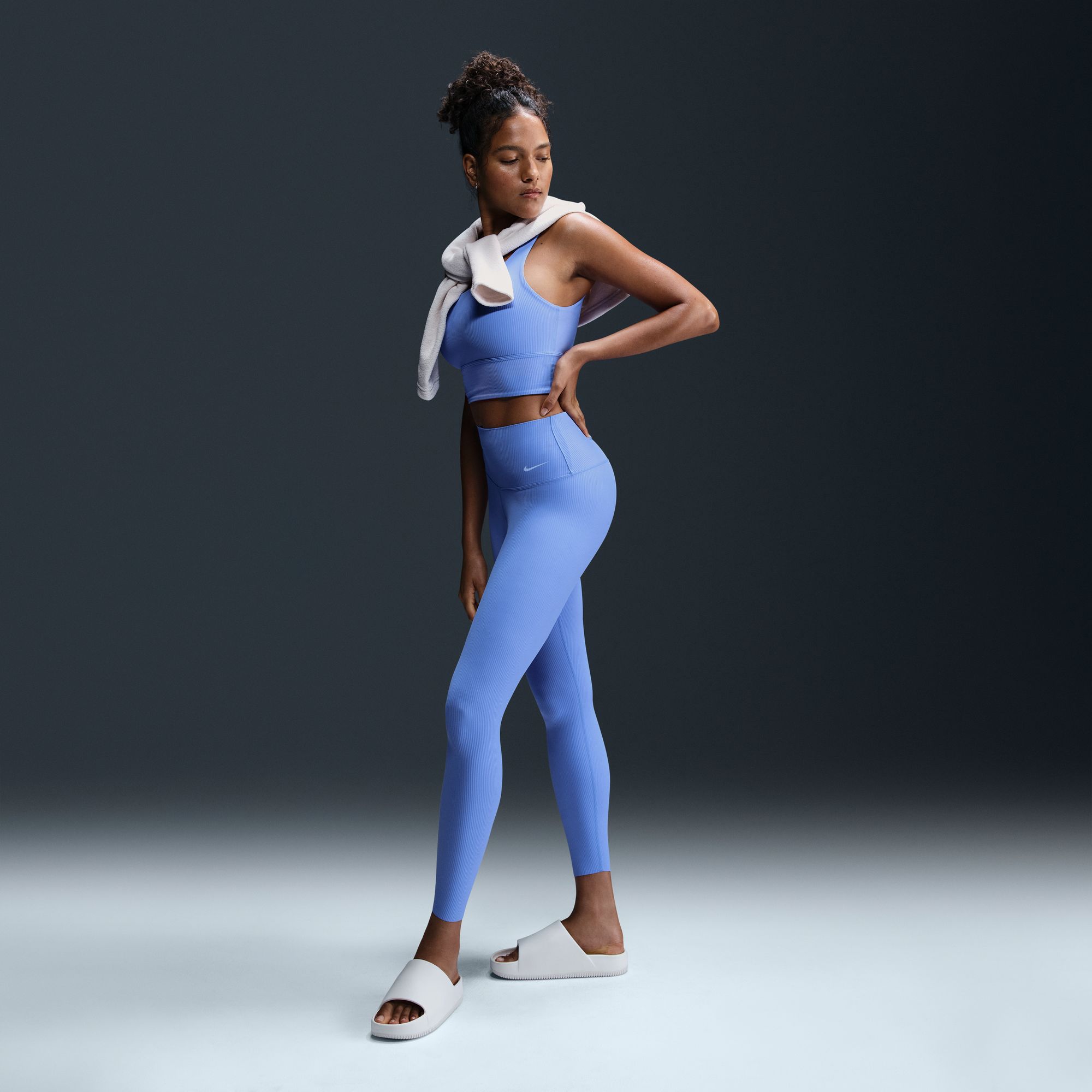 Nike Women's Zenvy Rib Gentle-Support High-Waisted 7/8 Leggings