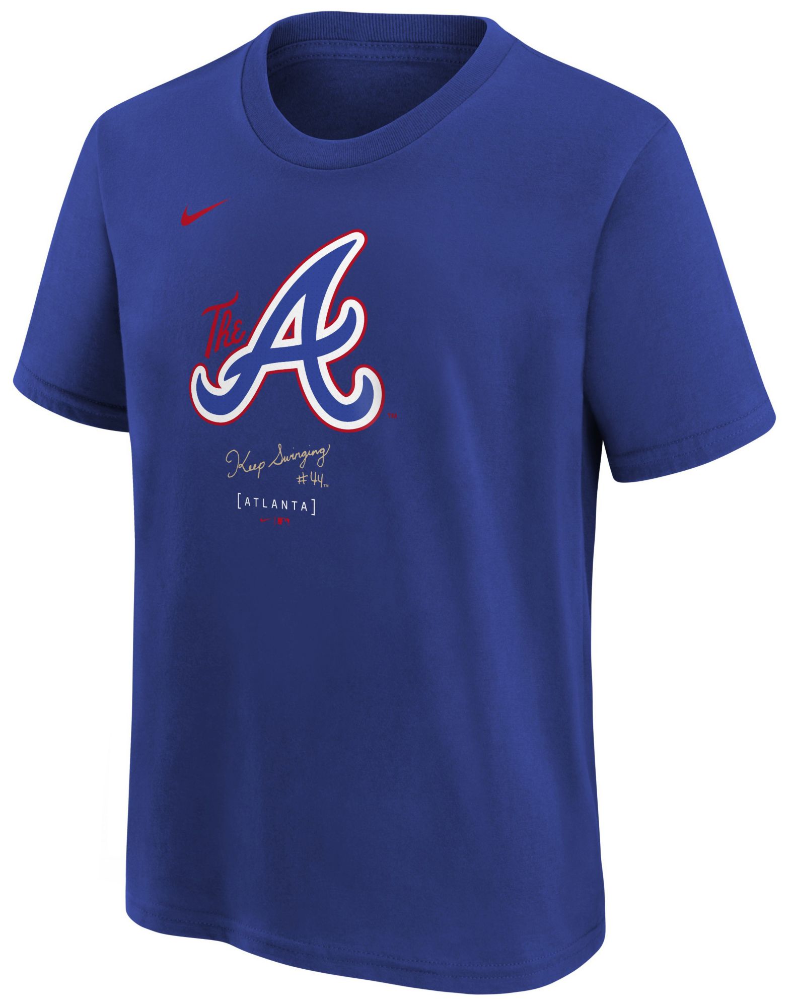 Nike Youth Atlanta Braves City Connect Blue Logo T-Shirt