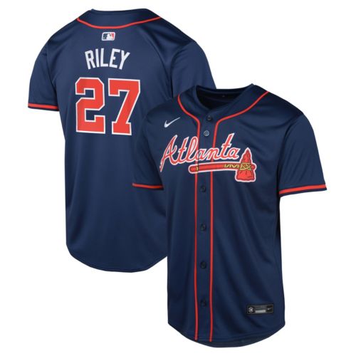 Nike Youth Atlanta Braves Austin Riley #27 Navy Alternate