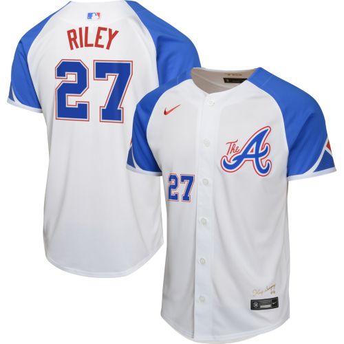Nike Youth Atlanta Braves Austin Riley #27 Navy Alternate