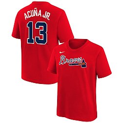 Ronald Acuna Jr. Atlanta Braves #13 White Youth Cool Base Home Replica  Jersey