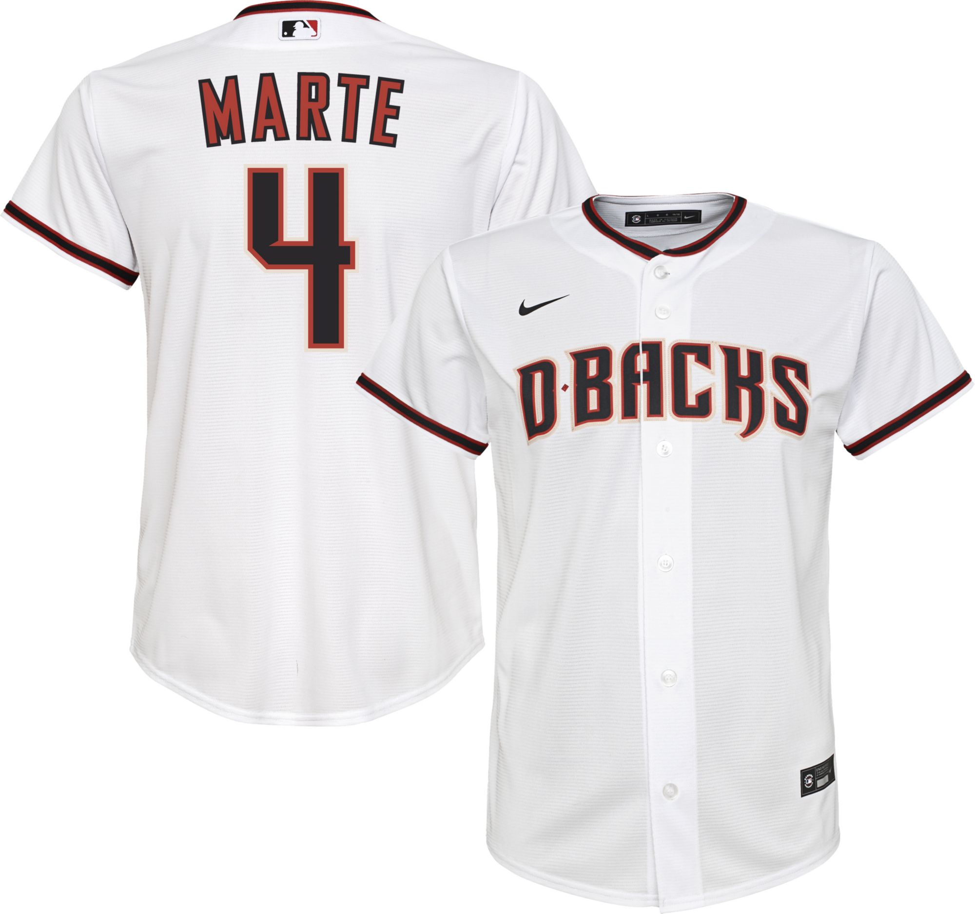 Nike Youth Arizona Diamondbacks Ketel Marte #4 White Cool Base Jersey