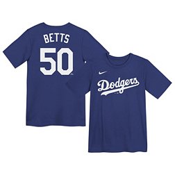 Nike Little Kids' Los Angeles Dodgers Mookie Betts #50 Blue Home T-Shirt