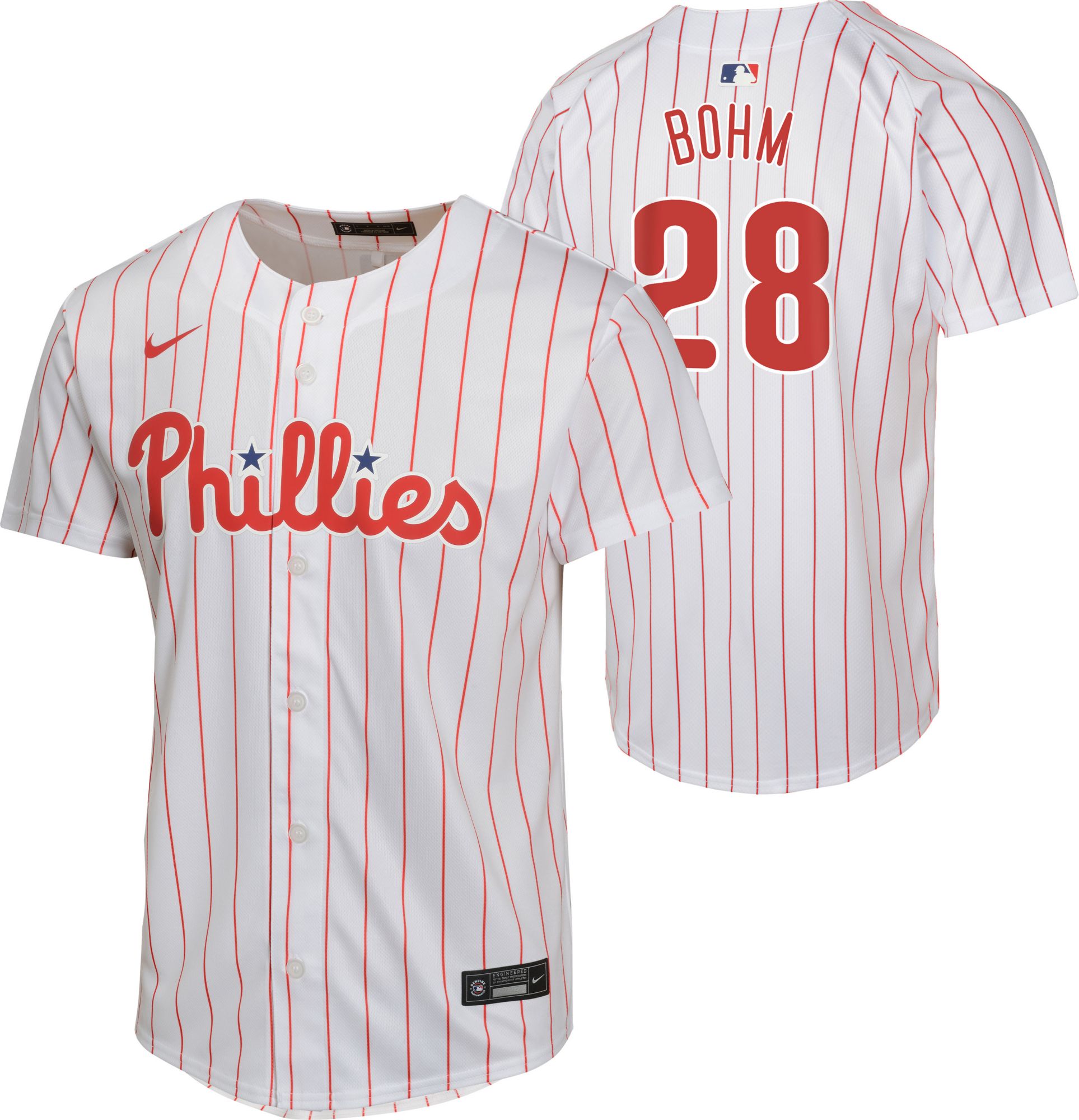 Nike Youth Philadelphia Phillies White Alec Bohm #28 Game Vapor Jersey