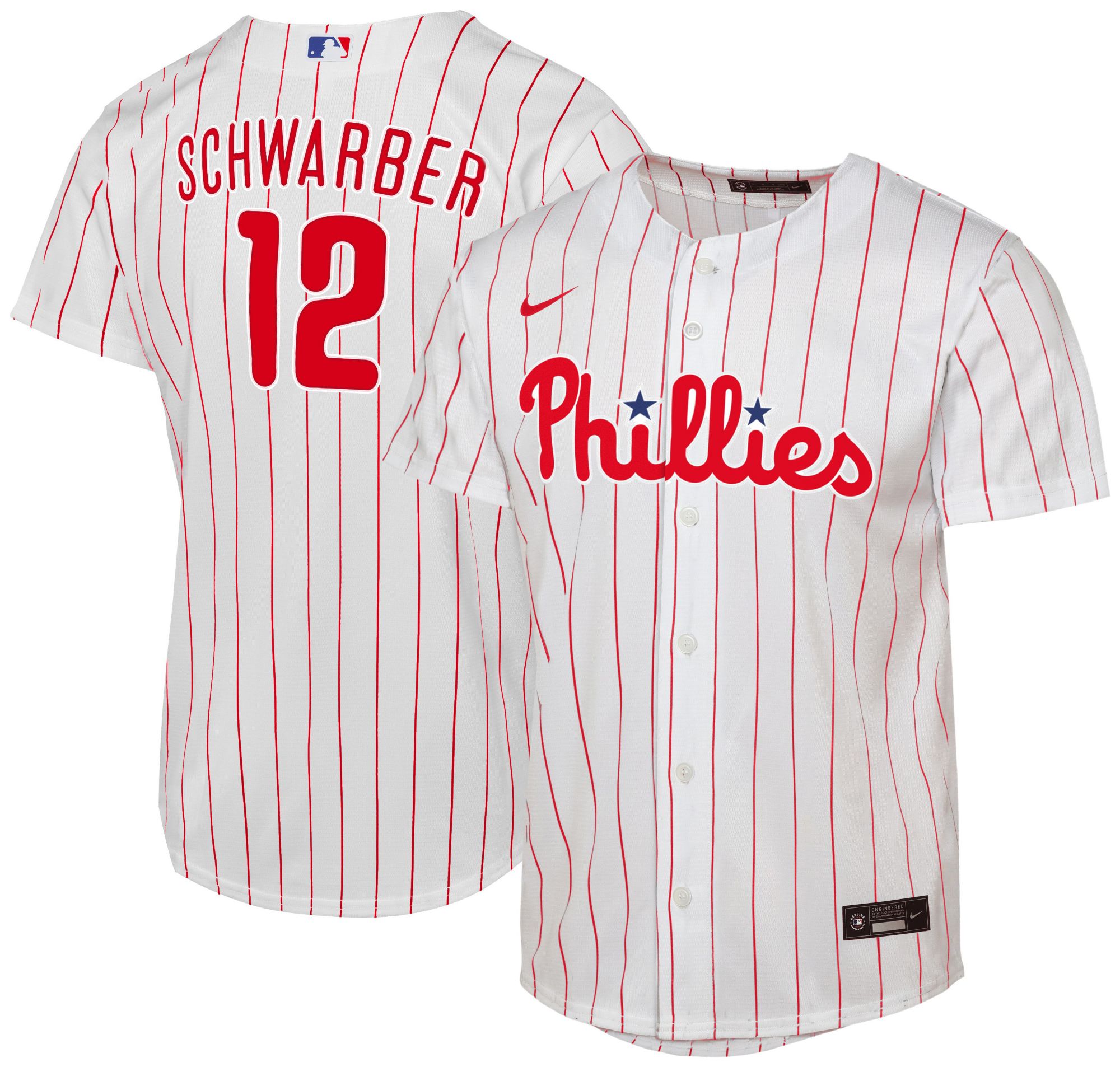 Nike Youth Philadelphia Phillies White Kyle Schwarber #12 Replica Jersey