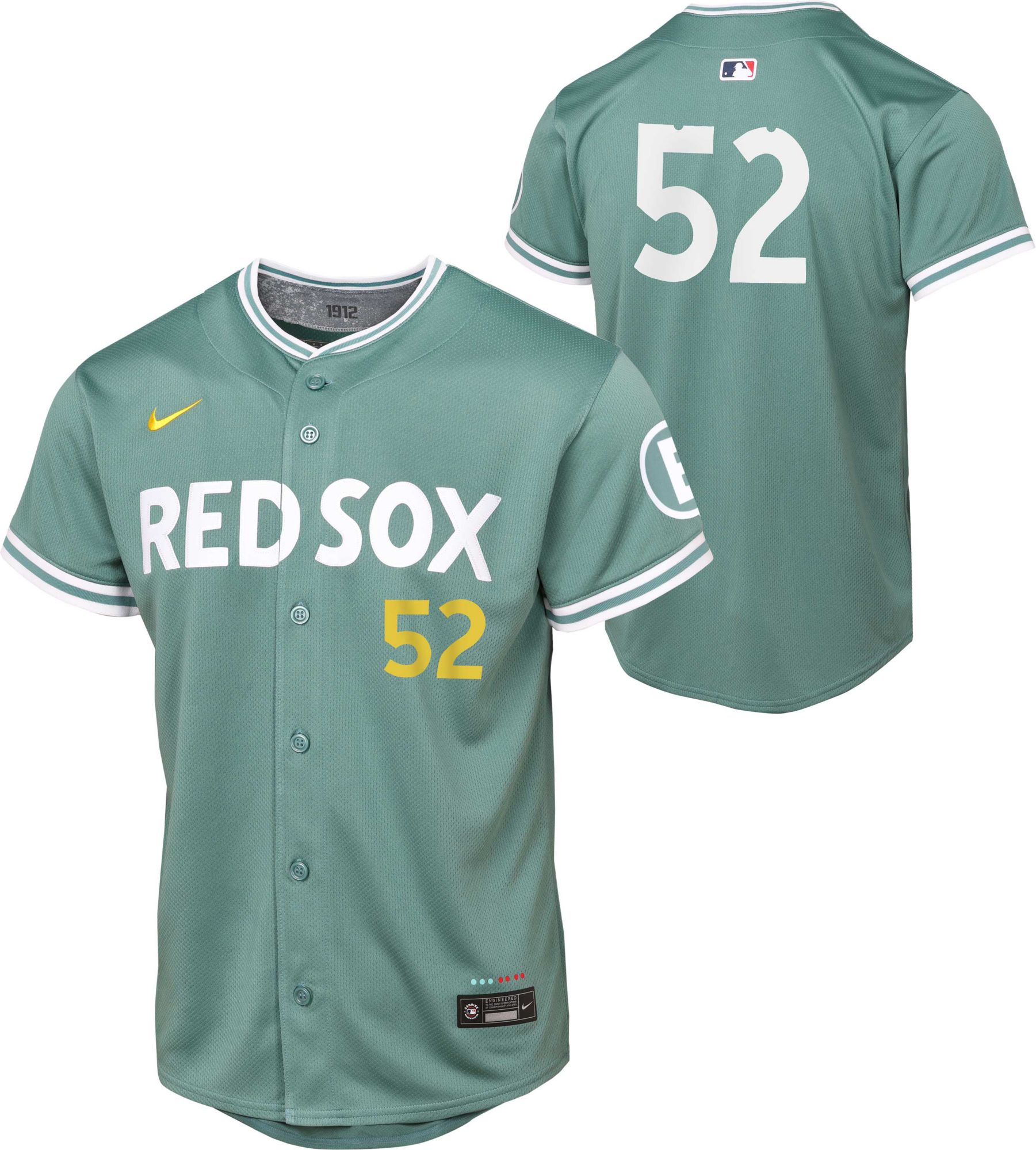 Nike Youth Boston Red Sox Wilyer Abreu #52 City Connect Green Limited Vapor Jersey