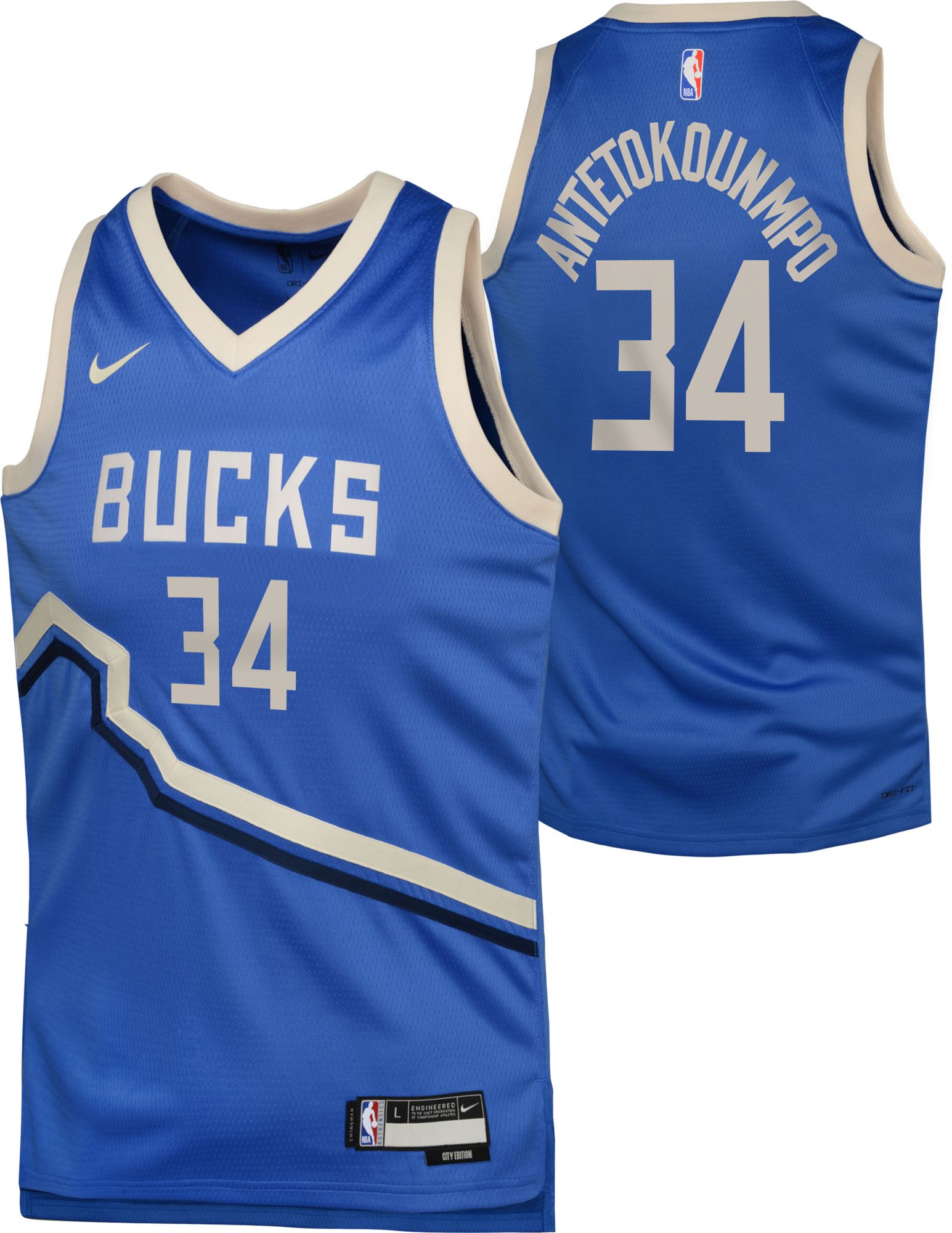 Nike Youth 2024-25 City Edition Milwaukee Bucks Giannis Antetokounmpo #34 Swingman Jersey