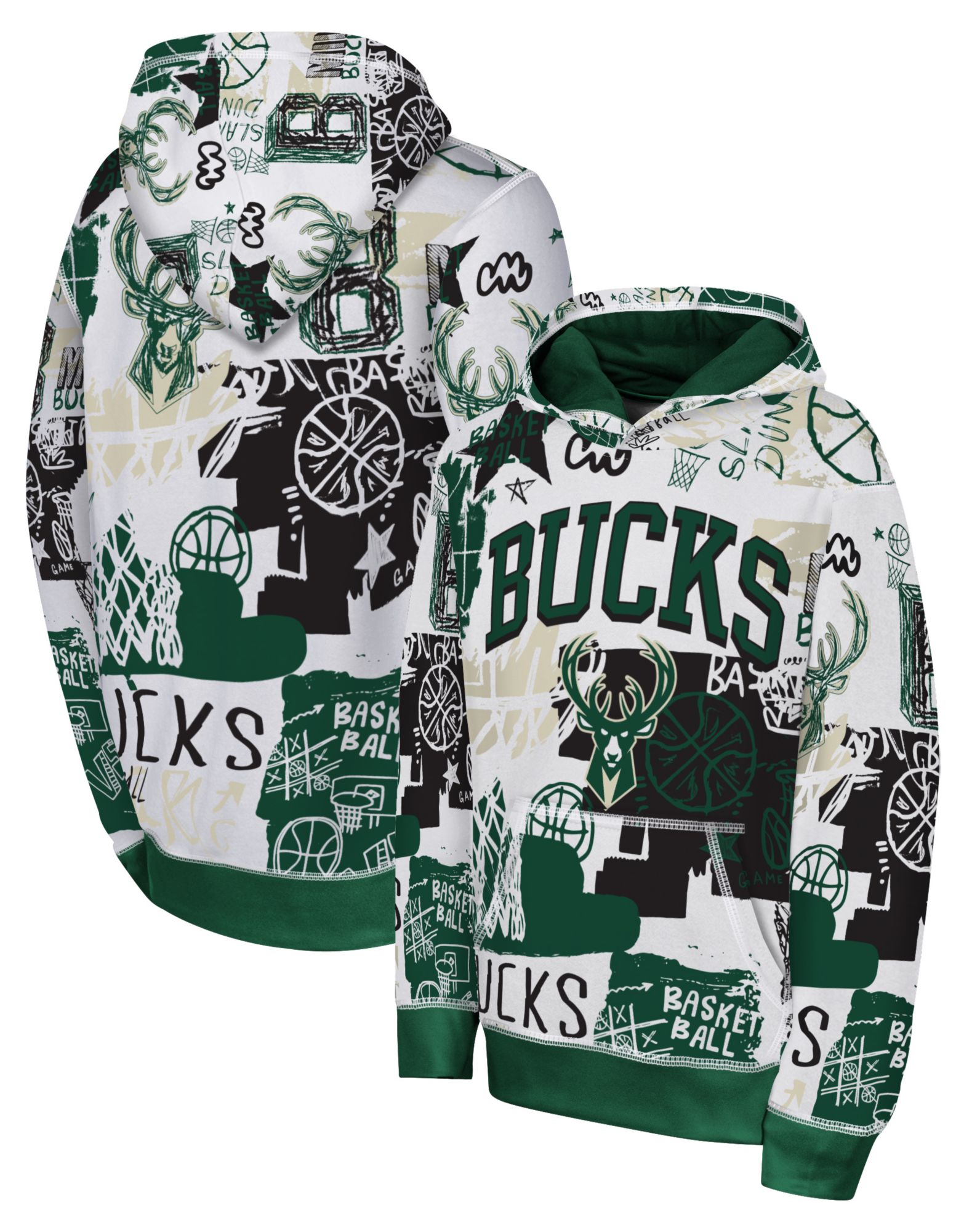 Nike Youth Milwaukee Bucks Wild Style Sublimated Hoodie