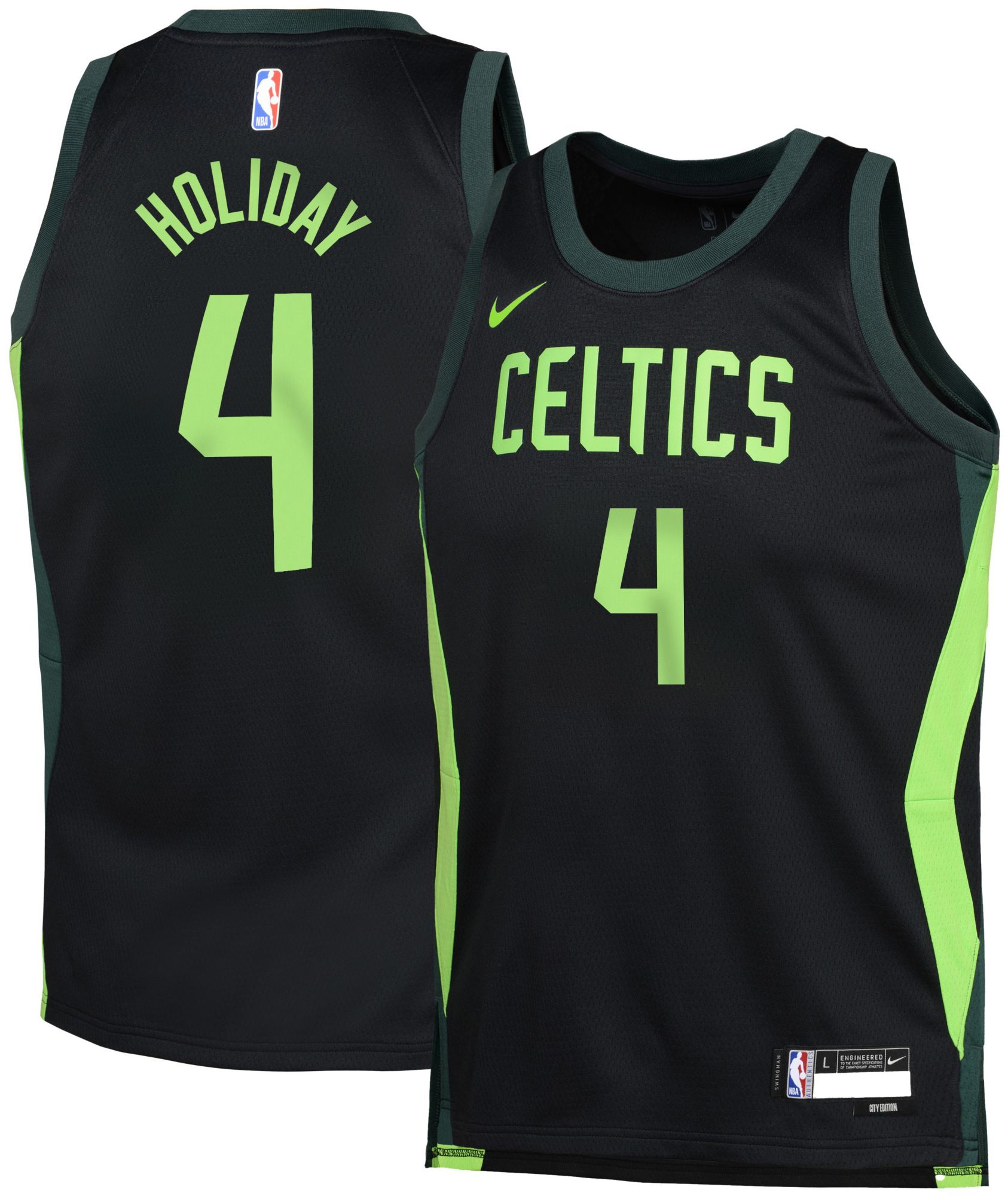 Nike Youth 2024-25 City Edition Boston Celtics Jrue Holiday #4 Swingman Jersey - Black