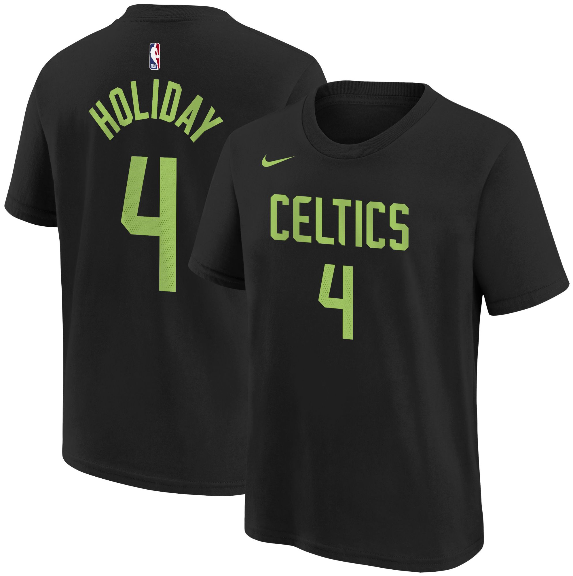 Nike Youth 2024-25 City Edition Boston Celtics Jrue Holiday #4 T-Shirt - Black