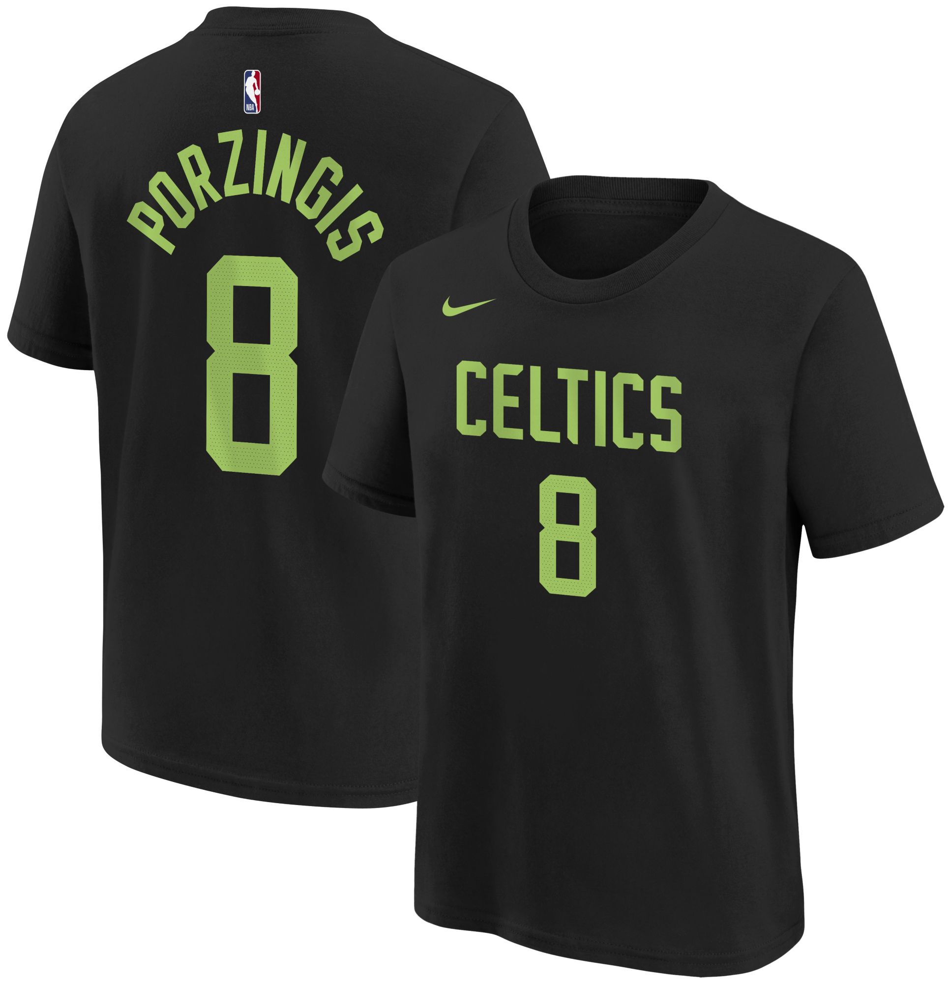 Nike Youth 2024-25 City Edition Boston Celtics Kristaps Porzingis #8 T-Shirt
