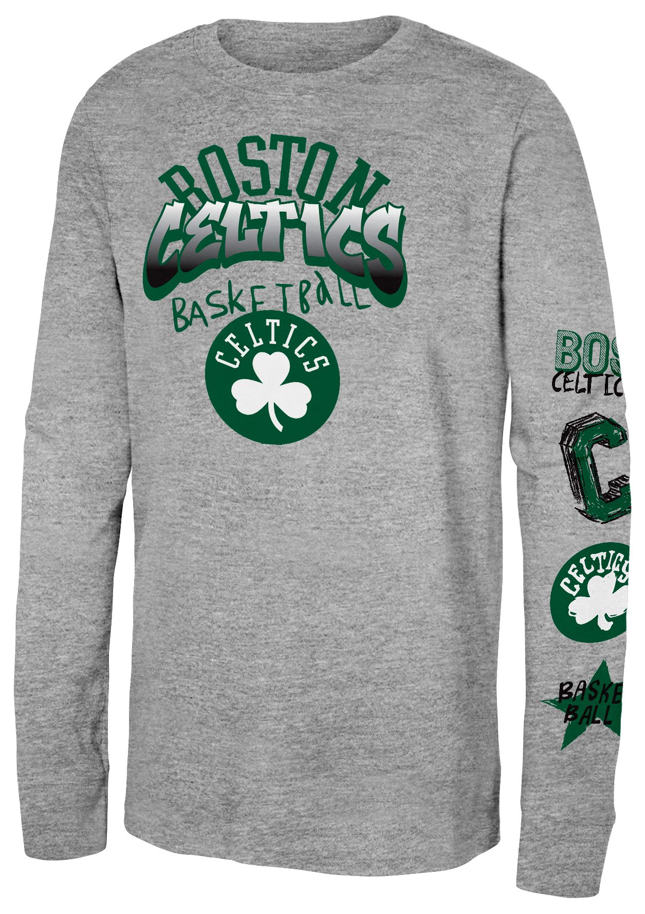 Outerstuff Youth Boston Celtics Street Grey Long Sleeve T-Shirt