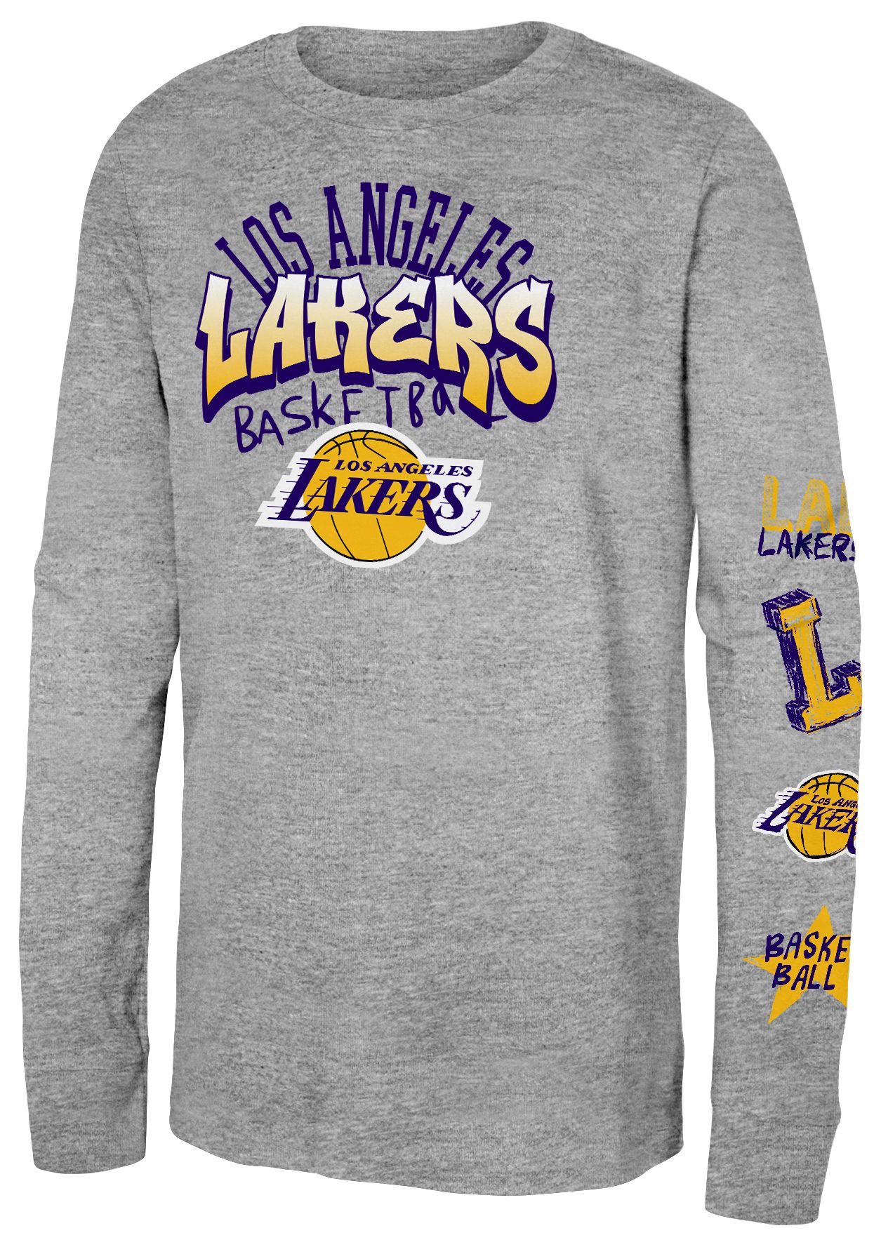 Outerstuff Youth Los Angeles Lakers Street Grey Long Sleeve T-Shirt