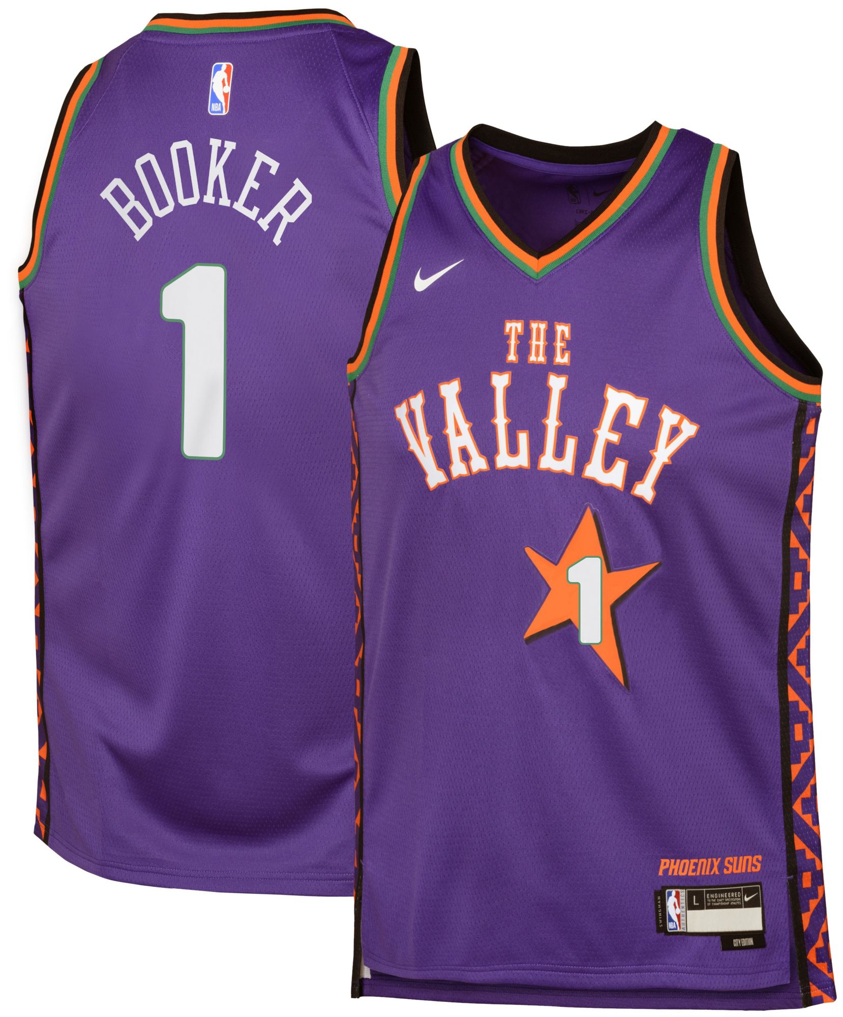 Nike Youth 2024-25 City Edition Phoenix Suns Devin Booker #1 Swingman Jersey