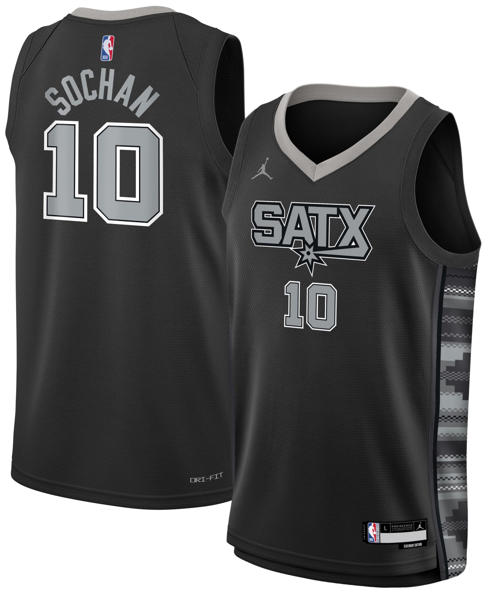 Jordan Youth San Antonio Spurs Jeremy Sochan #10 Swingman Statement Jersey