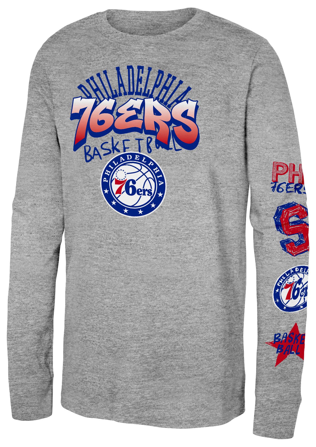 Outerstuff Youth Philadelphia 76ers Street Grey Long Sleeve T-Shirt