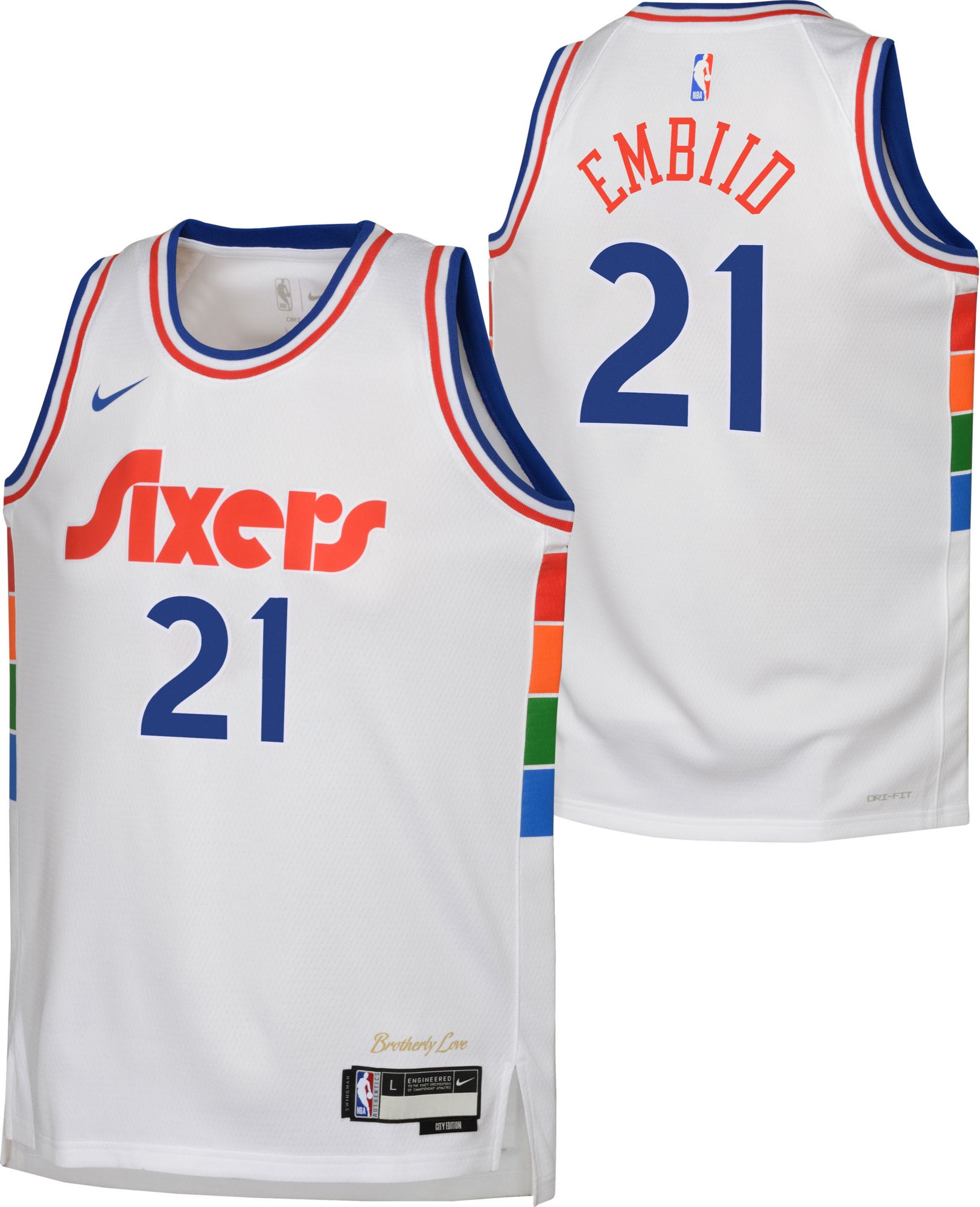 Nike Youth 2024-25 City Edition Philadelphia 76ers Joel Embiid #21 Swingman Jersey