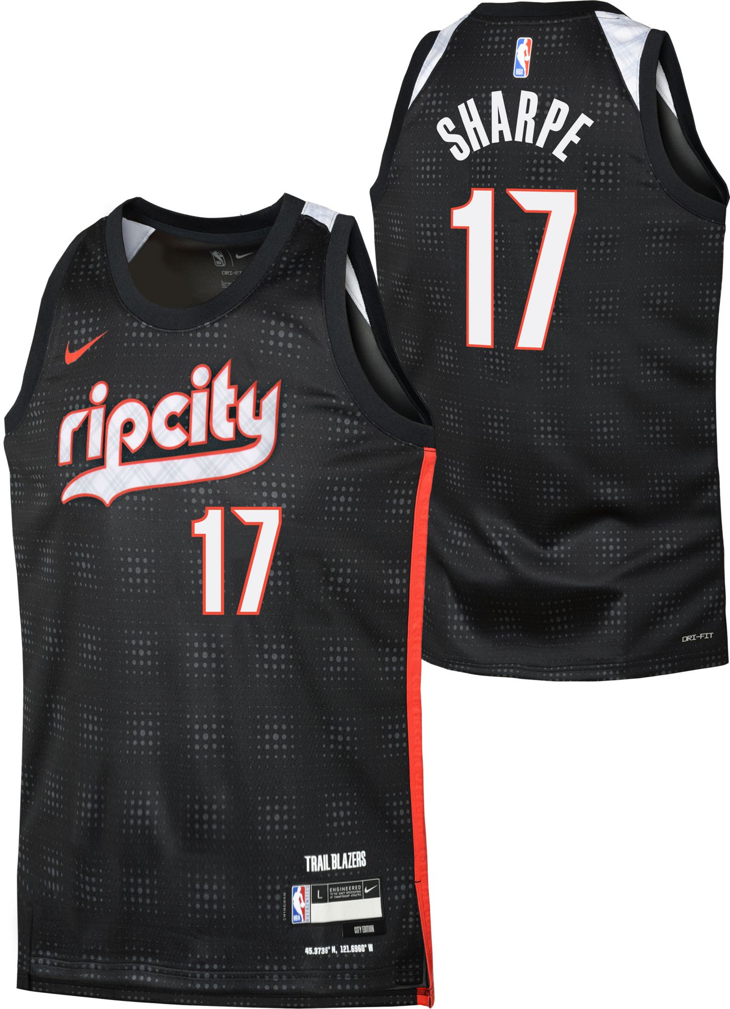 Nike Youth 2024-25 City Edition Portland Trail Blazers Shaedon Sharpe #17 Swingman Jersey