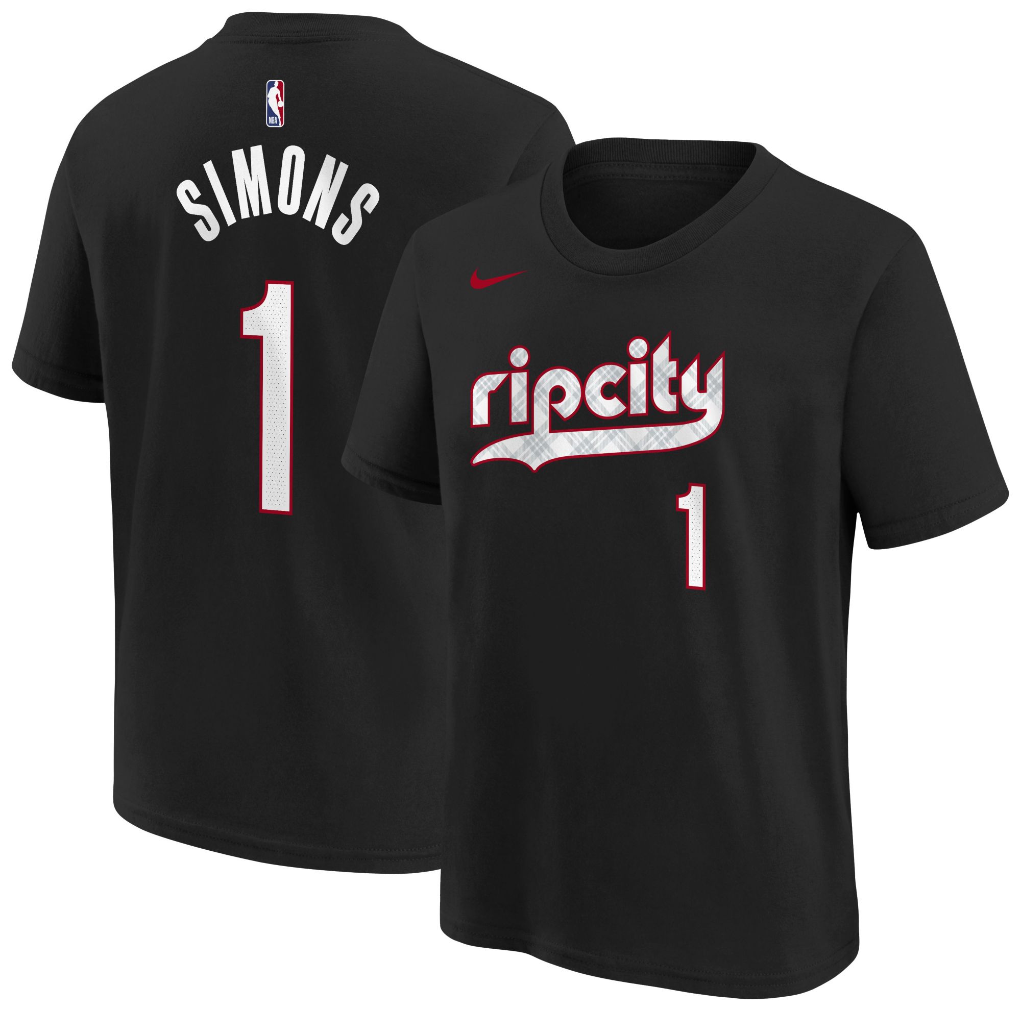Nike Youth 2024-25 City Edition Portland Trail Blazers Anfernee Simons #1 T-Shirt