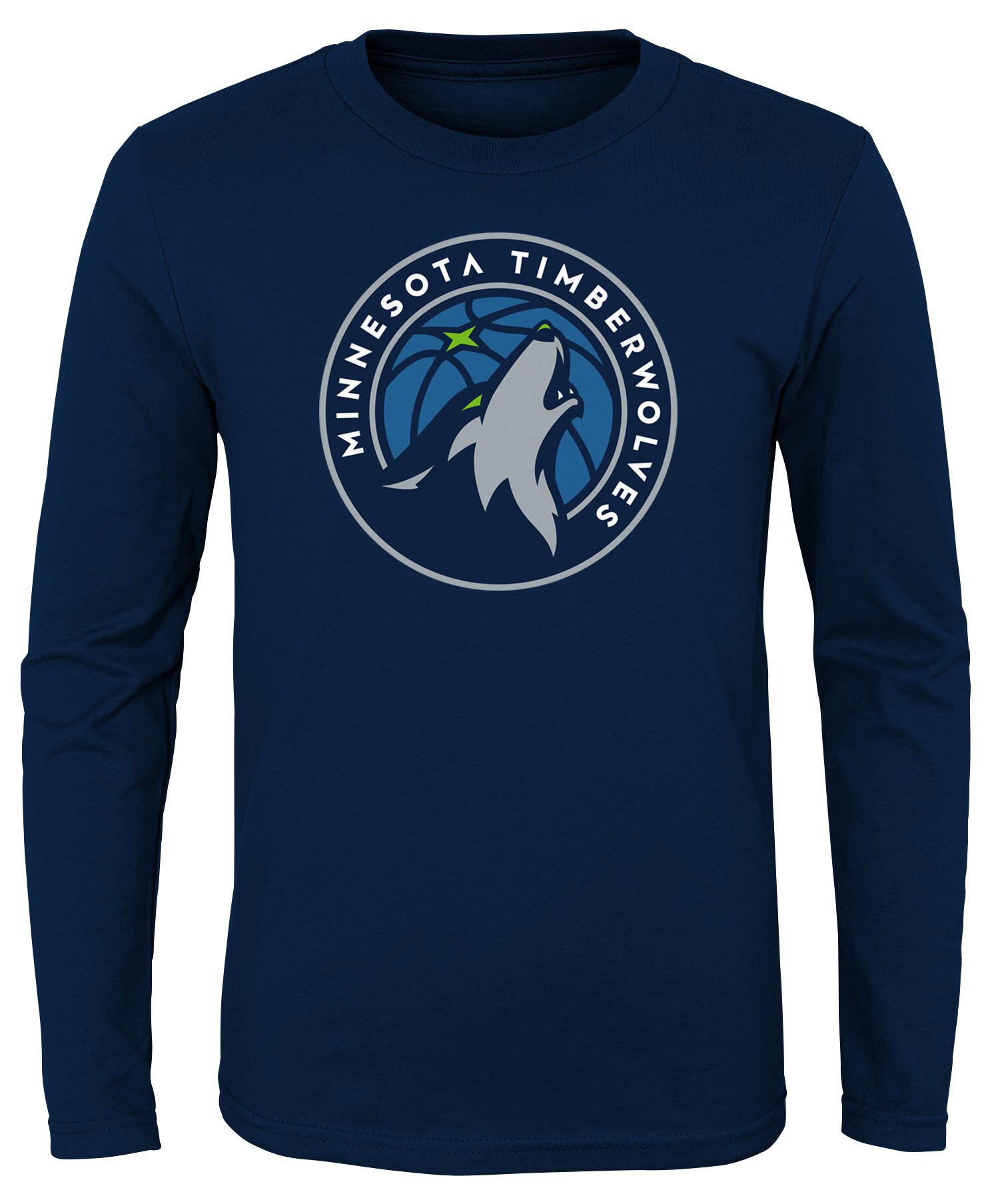 Outerstuff Youth Minnesota Timberwolves Navy Logo Long Sleeve T-Shirt