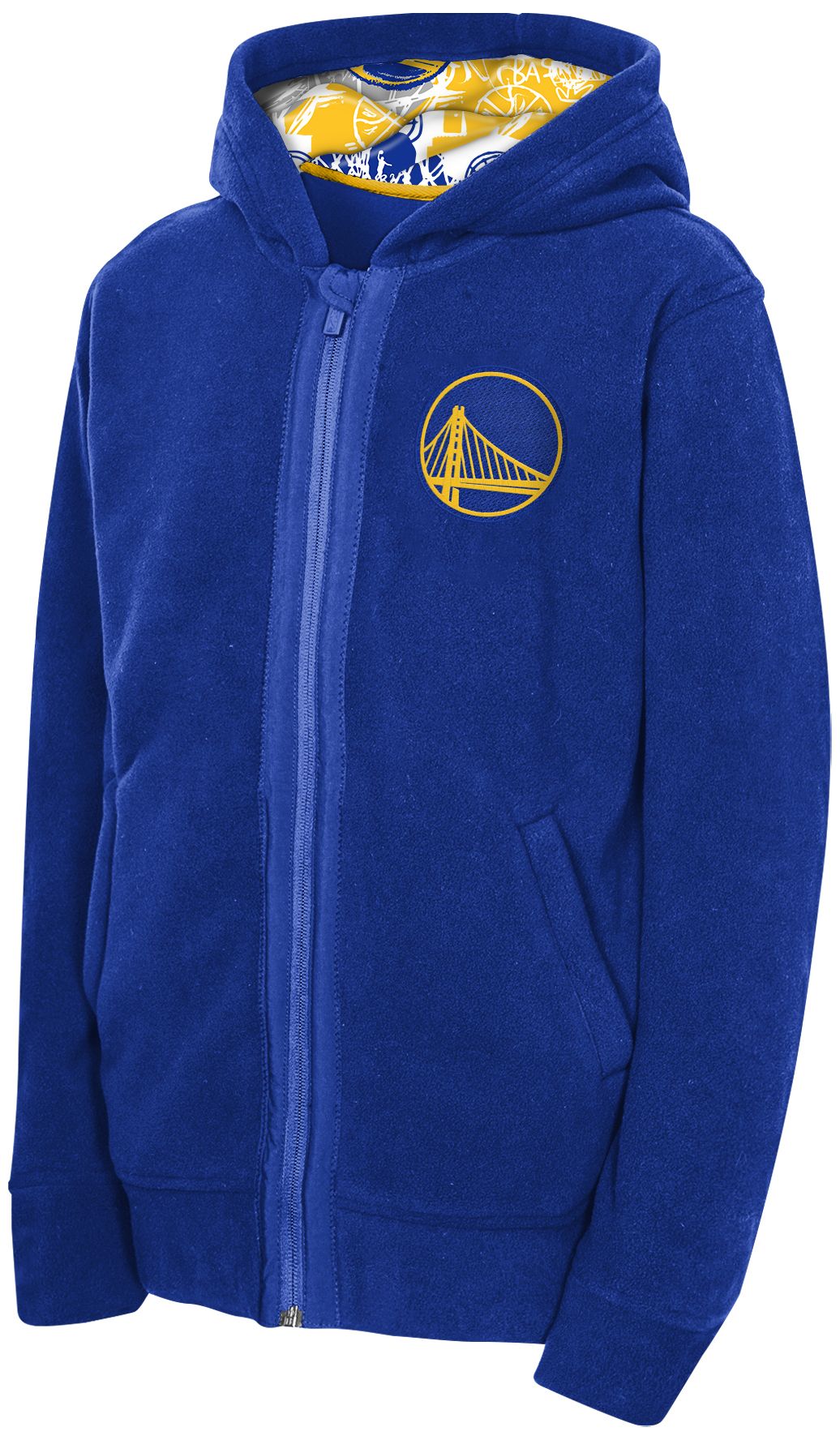 Nike Youth Golden State Warriors Keyline Full Zip Sherpa Hoodie