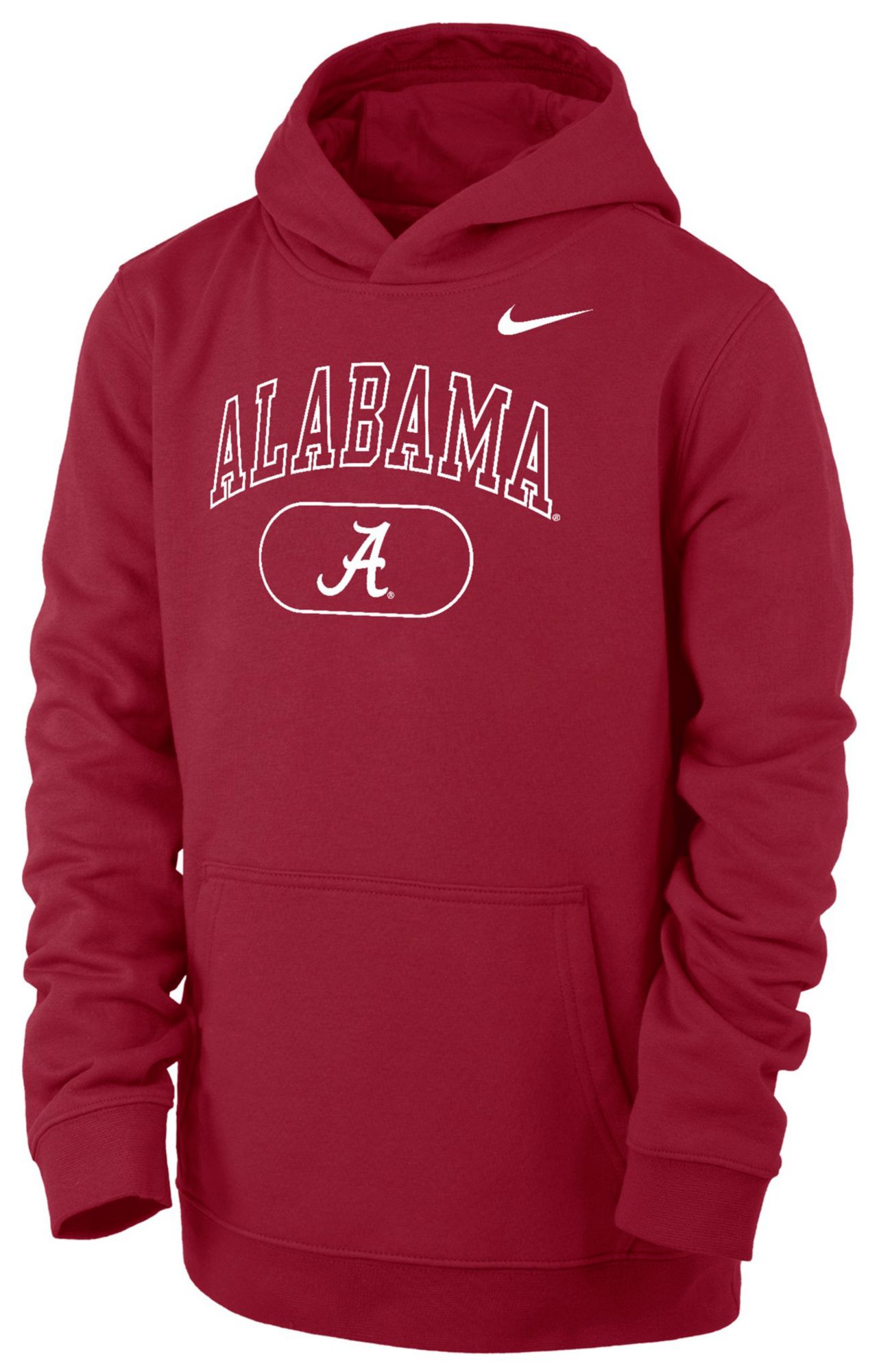 Nike Youth Alabama Crimson Tide Crimson Club Fleece Pill Arch Wordmark Pullover Hoodie