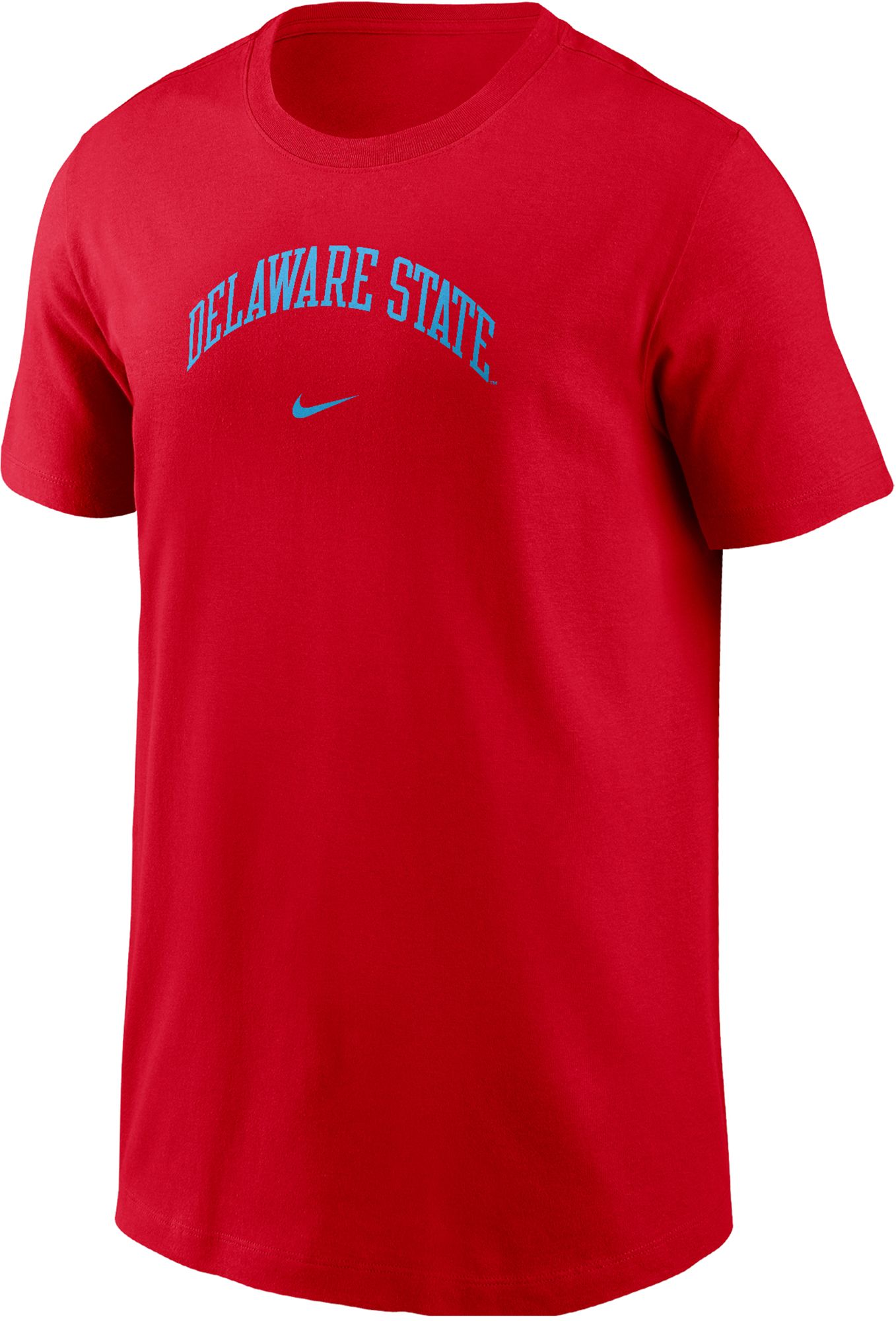 Nike Youth Delaware State Hornets Red Core Cotton Arch Wordmark T-Shirt