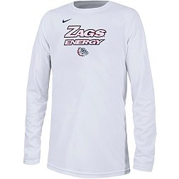 Nike Youth Gonzaga Bulldogs White Dri-FIT 'Energy' Bench Long Sleeve T-Shirt