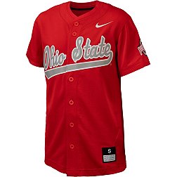 Nike Youth Ohio State Buckeyes Scarlet Full Button Replica Baseball Jersey
