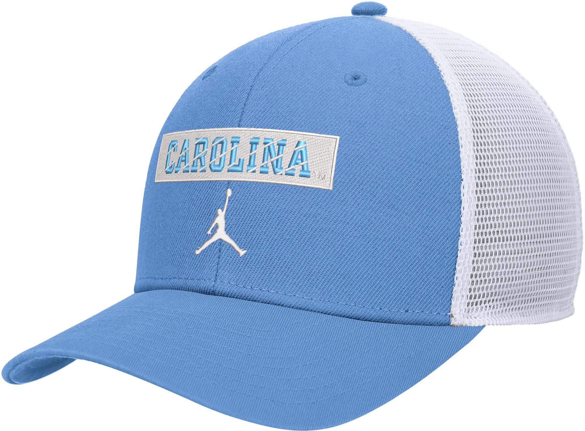 Nike Youth North Carolina Tar Heels Carolina Blue Wordmark Rise Adjustable Trucker Hat