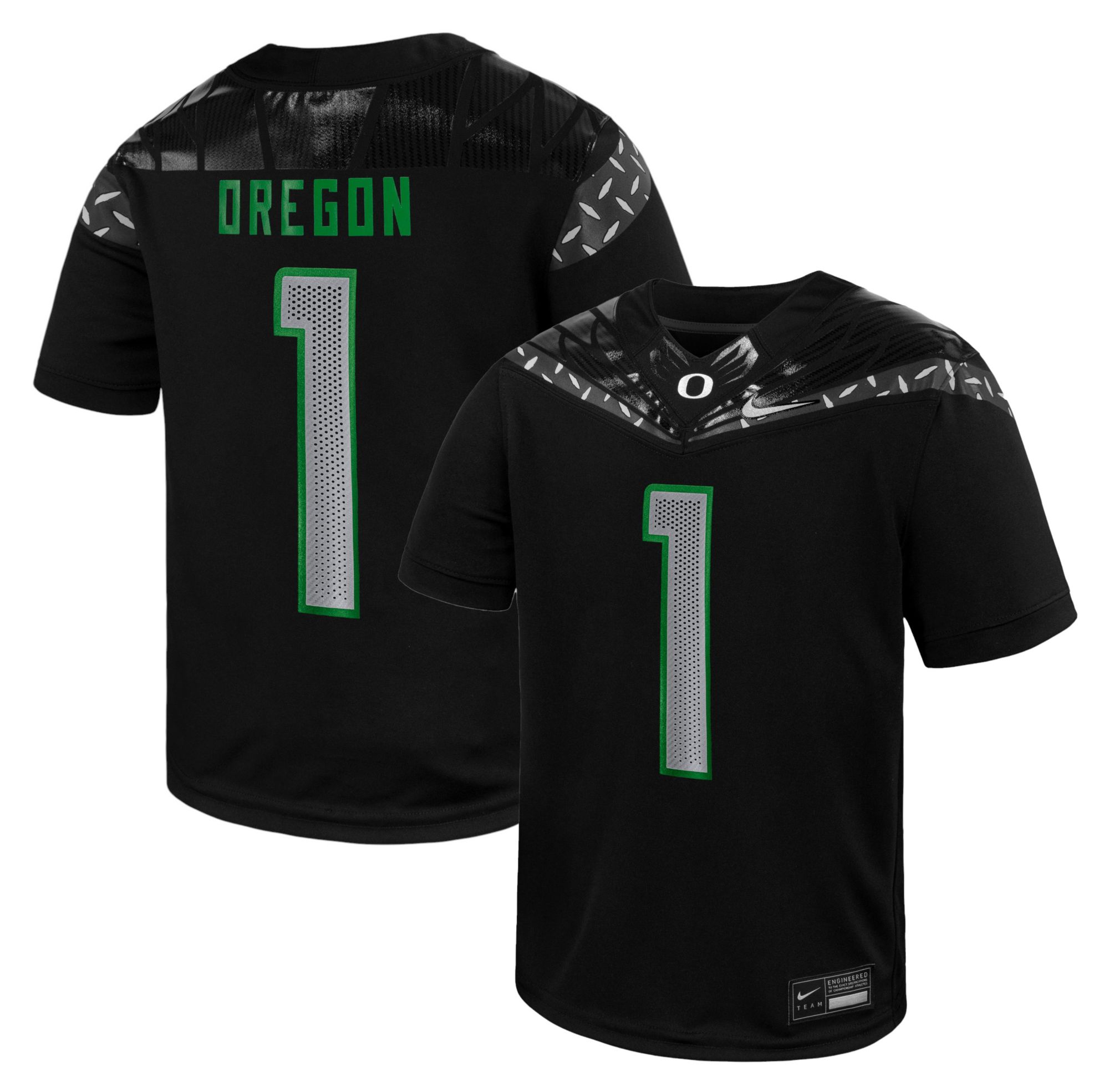 Nike Youth Oregon Ducks #1 Black Vapor Alternate Replica Football Jersey