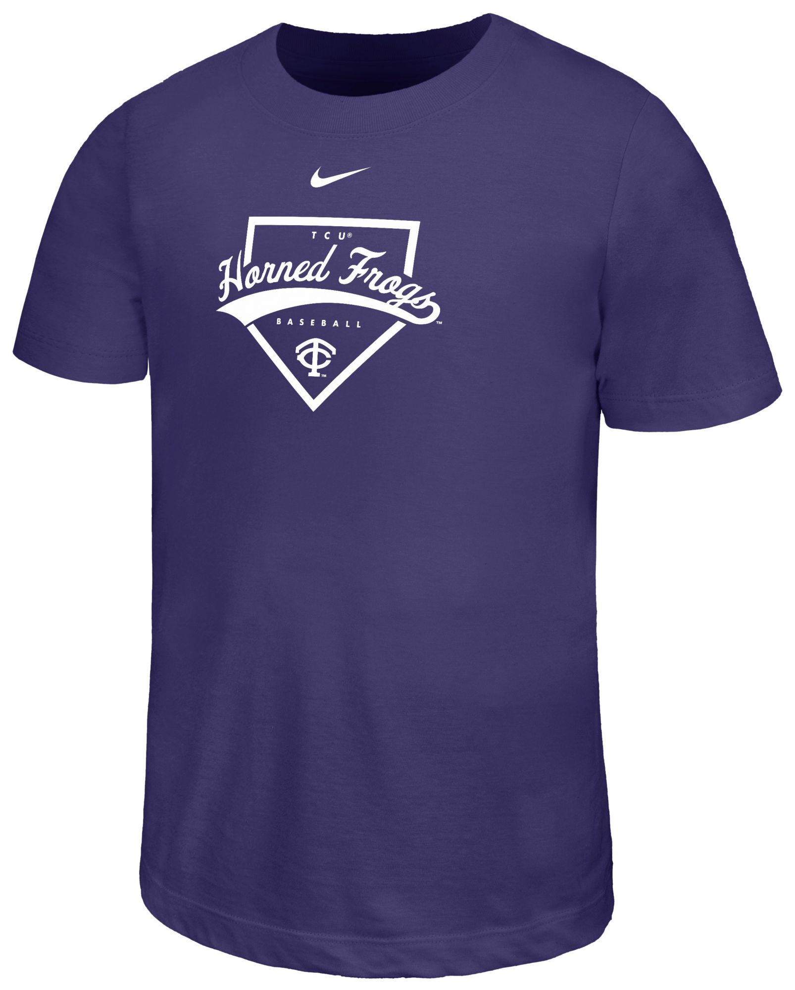 Nike Youth TCU Horned Frogs Purple Legend Baseball Plate T-Shirt