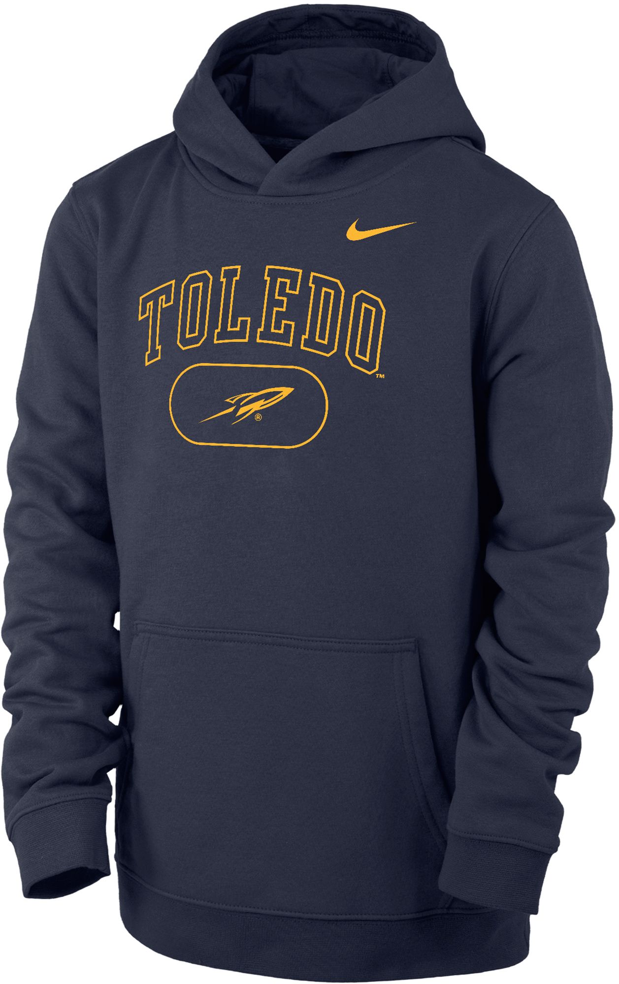 Nike Youth Toledo Rockets Midnight Blue Club Fleece Pill Arch Wordmark Pullover Hoodie