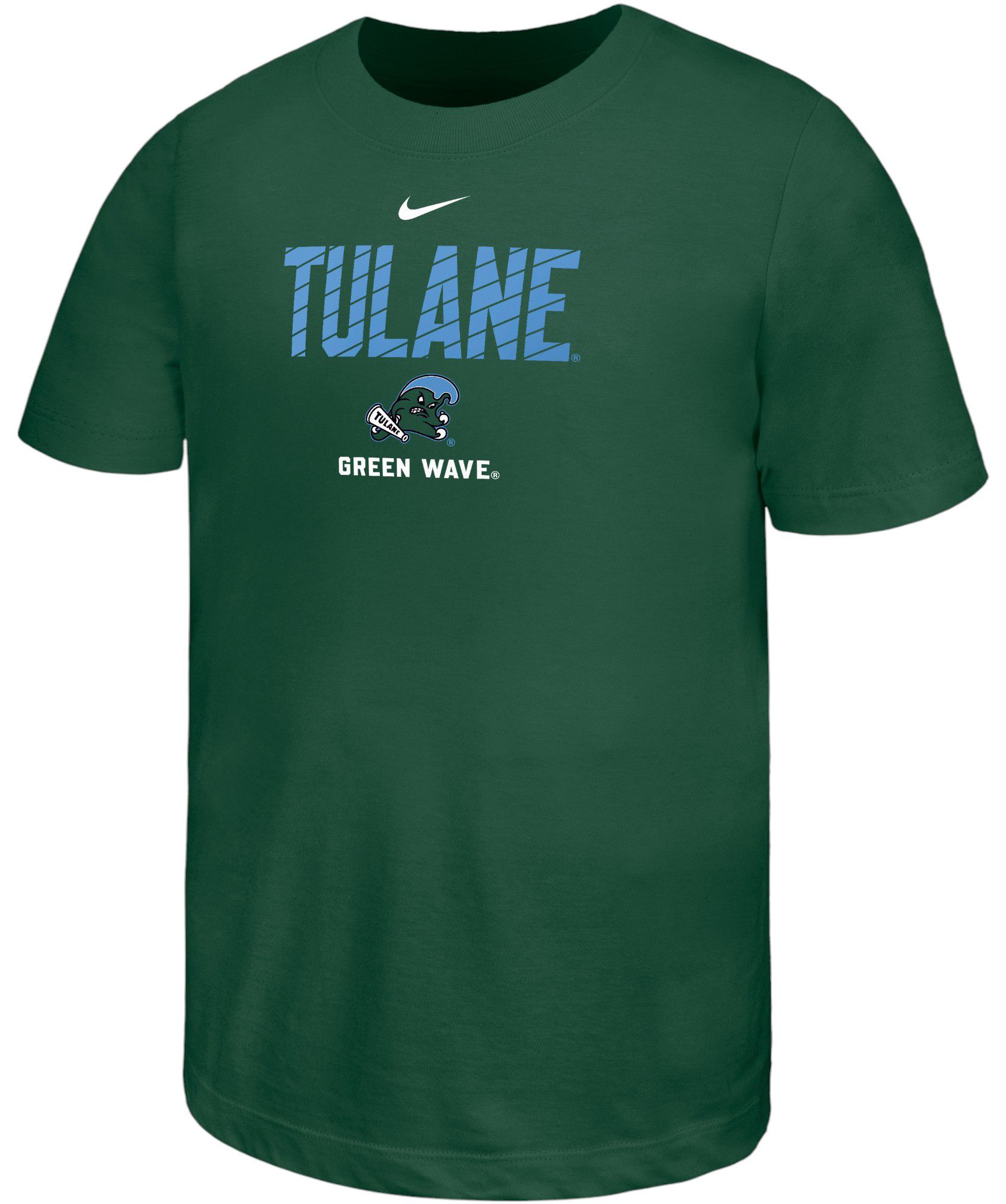 Nike Youth Tulane Green Wave Green Cotton Stripe T-Shirt