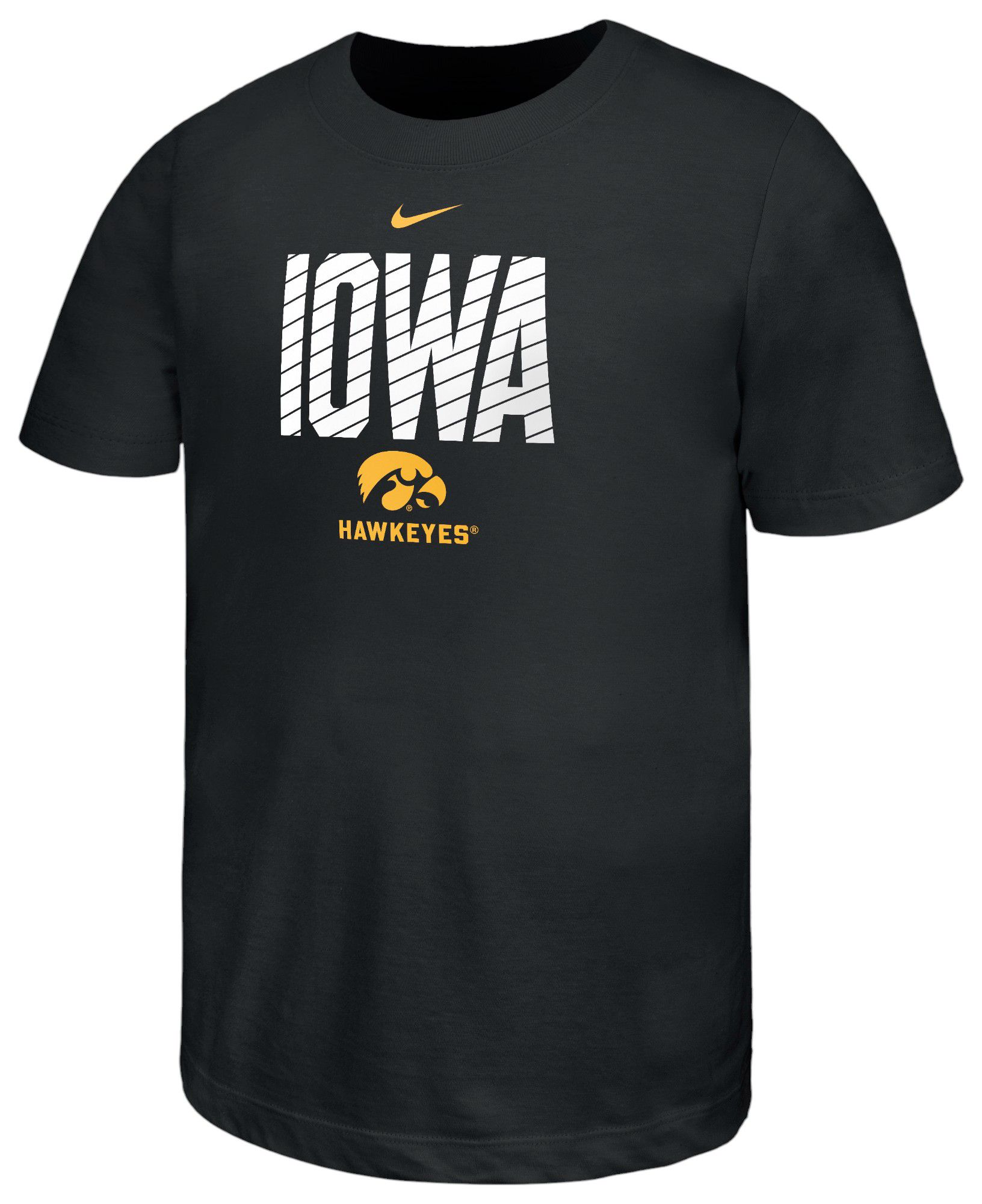 Nike Youth Iowa Hawkeyes Black Cotton Stripe T-Shirt