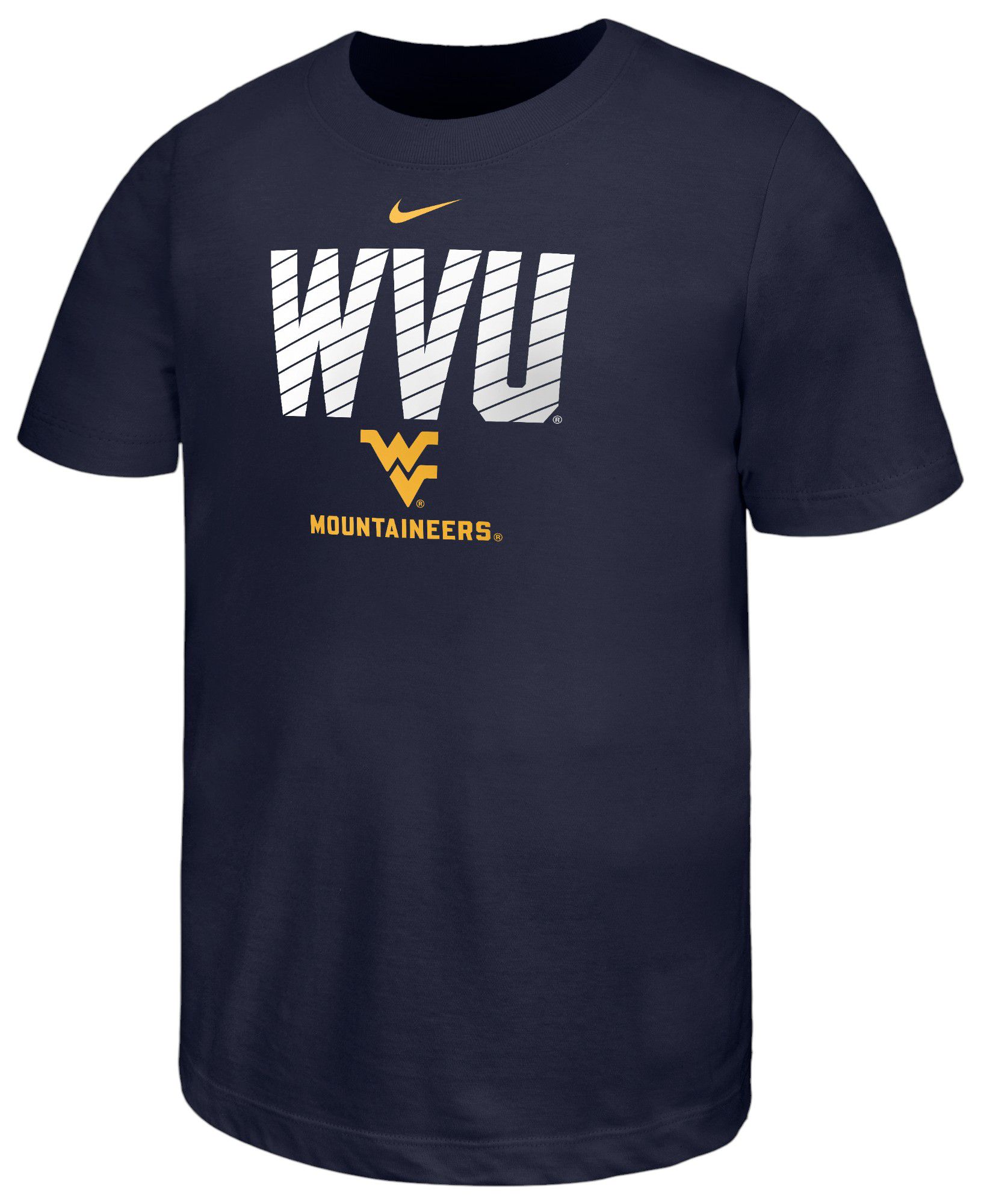 Nike Youth West Virginia Mountaineers Navy Cotton Stripe T-Shirt