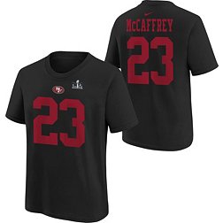 Nike Youth 2024 Super Bowl LVIII Bound Patch San Francisco 49ers Christian McCaffrey #23 T-Shirt