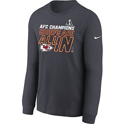 Nike Youth 2024 AFC Conference Champions Kansas City Chiefs Locker Room Long Sleeve T-Shirt