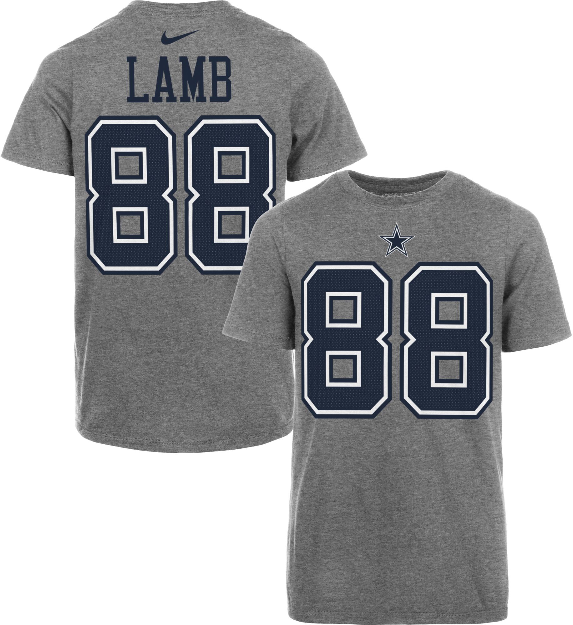 Nike Youth Dallas Cowboys CeeDee Lamb #88 Grey T-Shirt