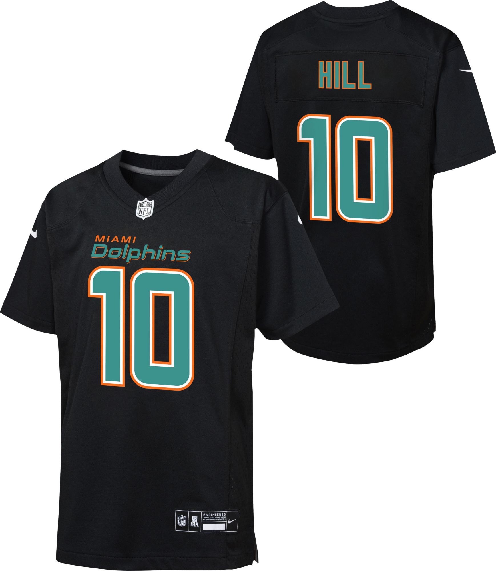 Miami Dolphins Custom Men's Black Nike Flocked Lightning Vapor Limited NFL Jersey