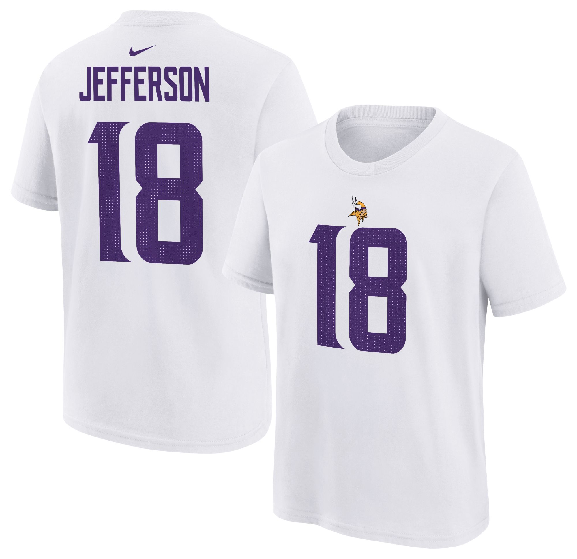 Nike Youth Minnesota Vikings Justin Jefferson #18 White T-Shirt