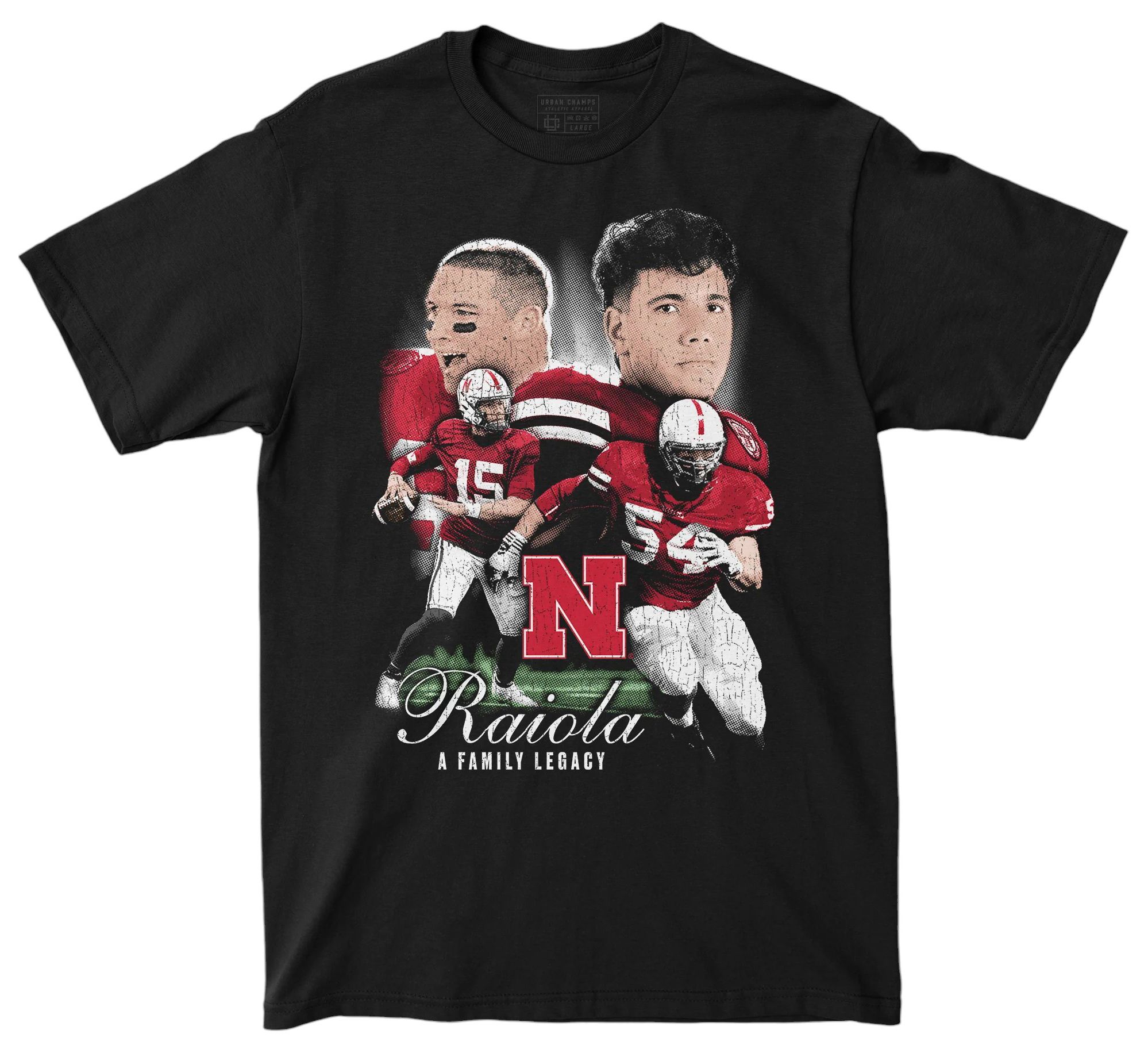 Campus Ink Men's Nebraska Cornhuskers Dylan Raiola #15 Black T-Shirt