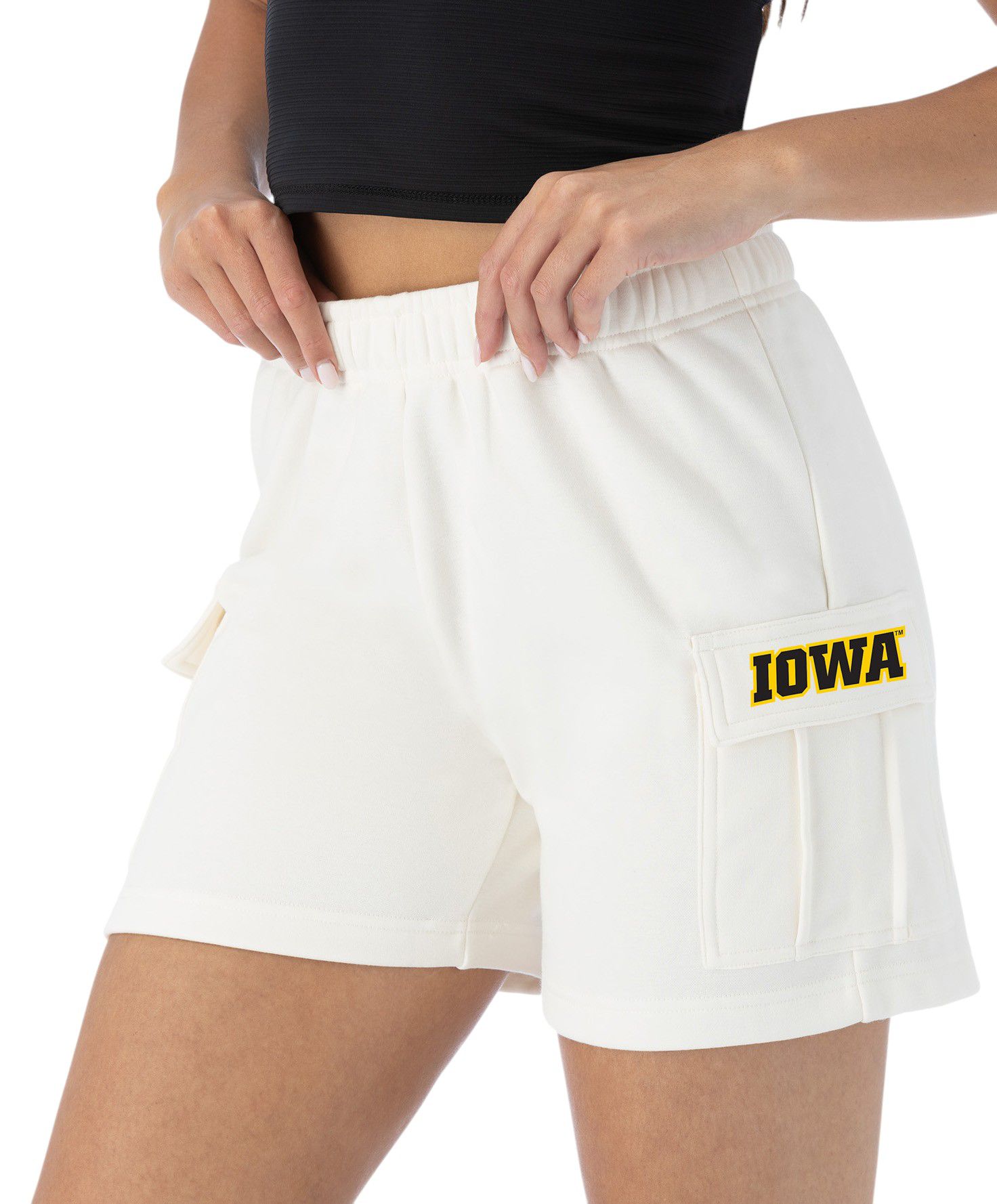 Certo Women's Iowa Hawkeyes White Cargo Shorts